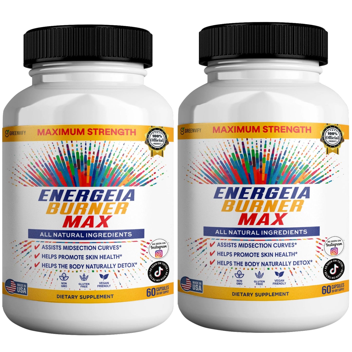GREENVIFY Energeia Burner Max Capsules, 120 Capsules