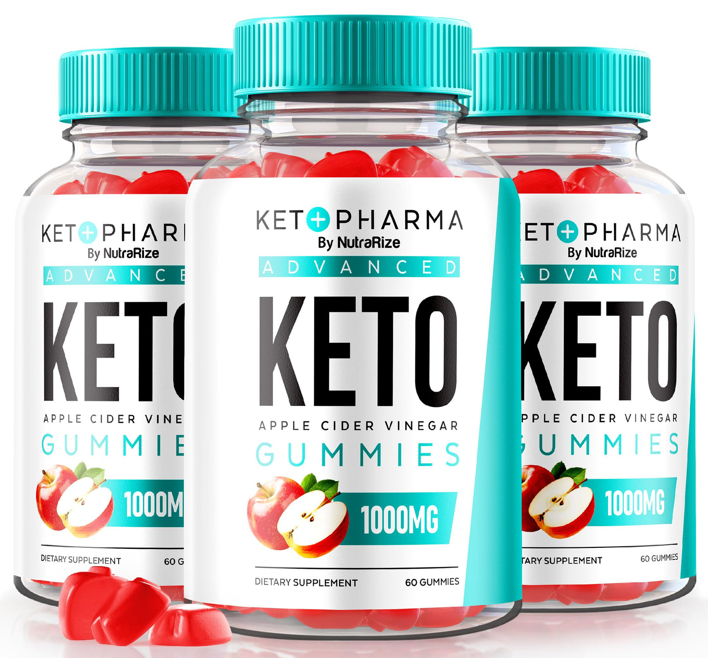 NutraRize Keto Pharma Keto ACV Gummies, Advanced Formula, 1000mg Apple Cider Vinegar, 180 Gummies