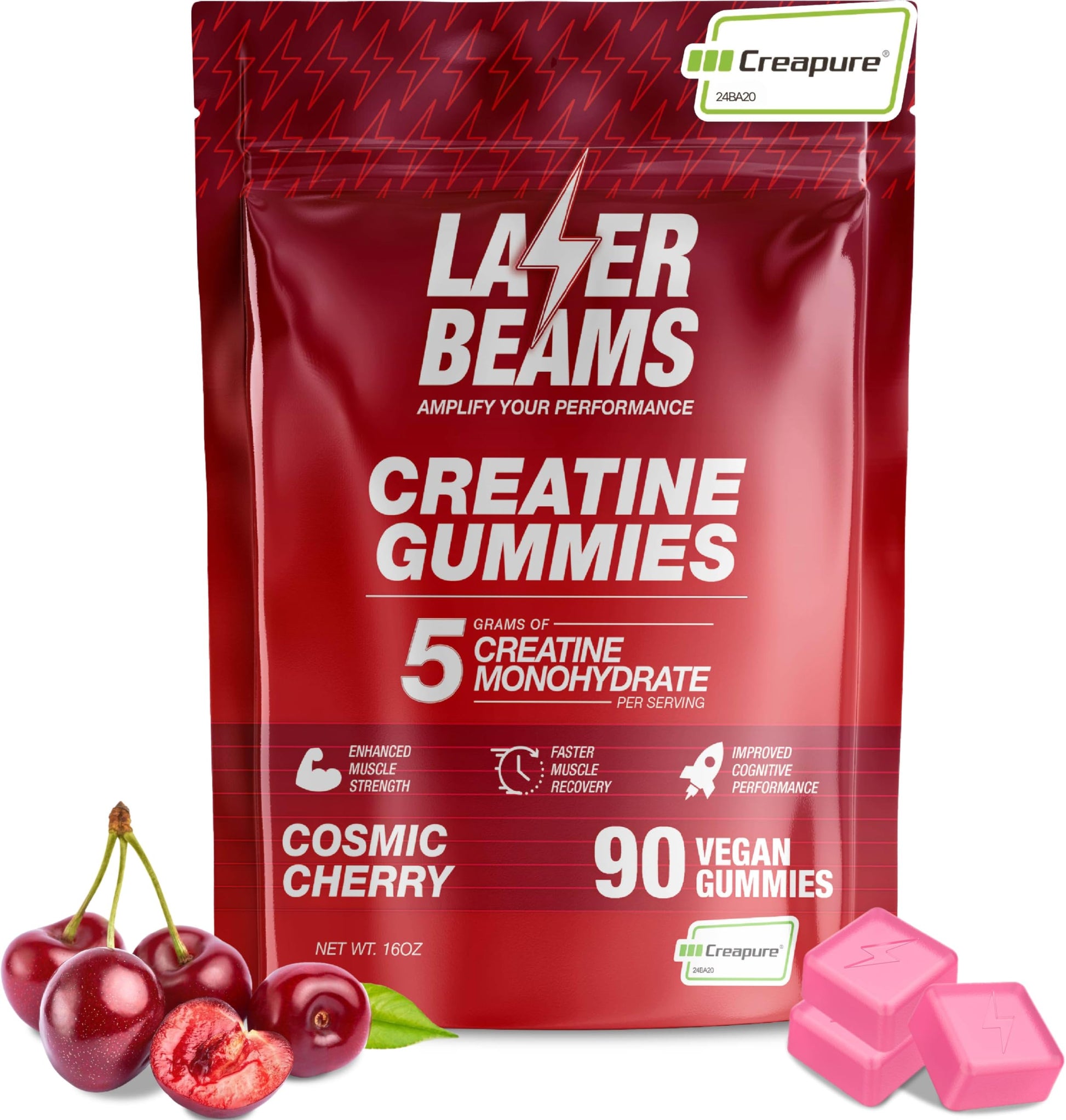 Laser Beams Creatine Monohydrate Gummies 90 Count