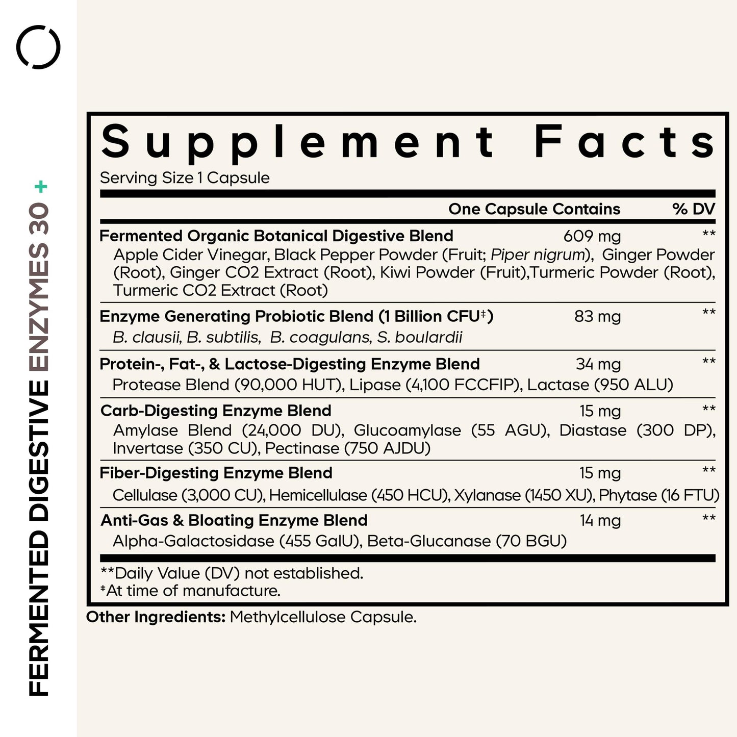 Codeage Fermented Digestive Enzymes, 14 Enzymes, Probiotics, 30 Capsules