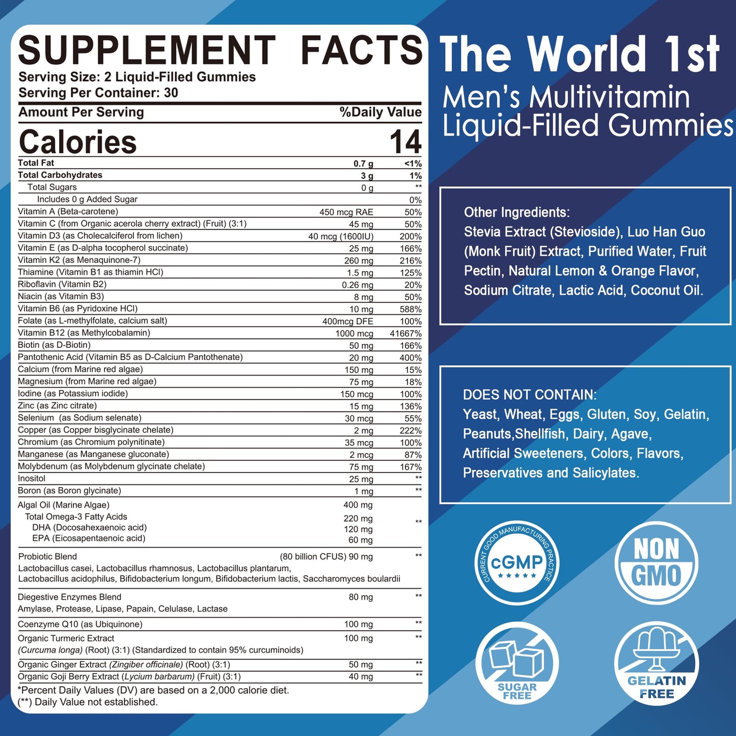 LILICARE Methylated Multivitamin Gummies + Men's Multivitamin Gummies, 120 Count
