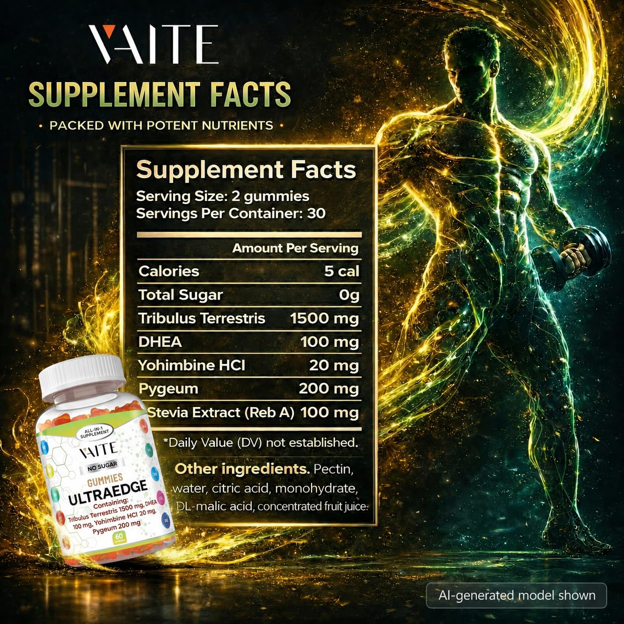 VAITE UltraEdge Herbal Complex Gummies 60 Gummies