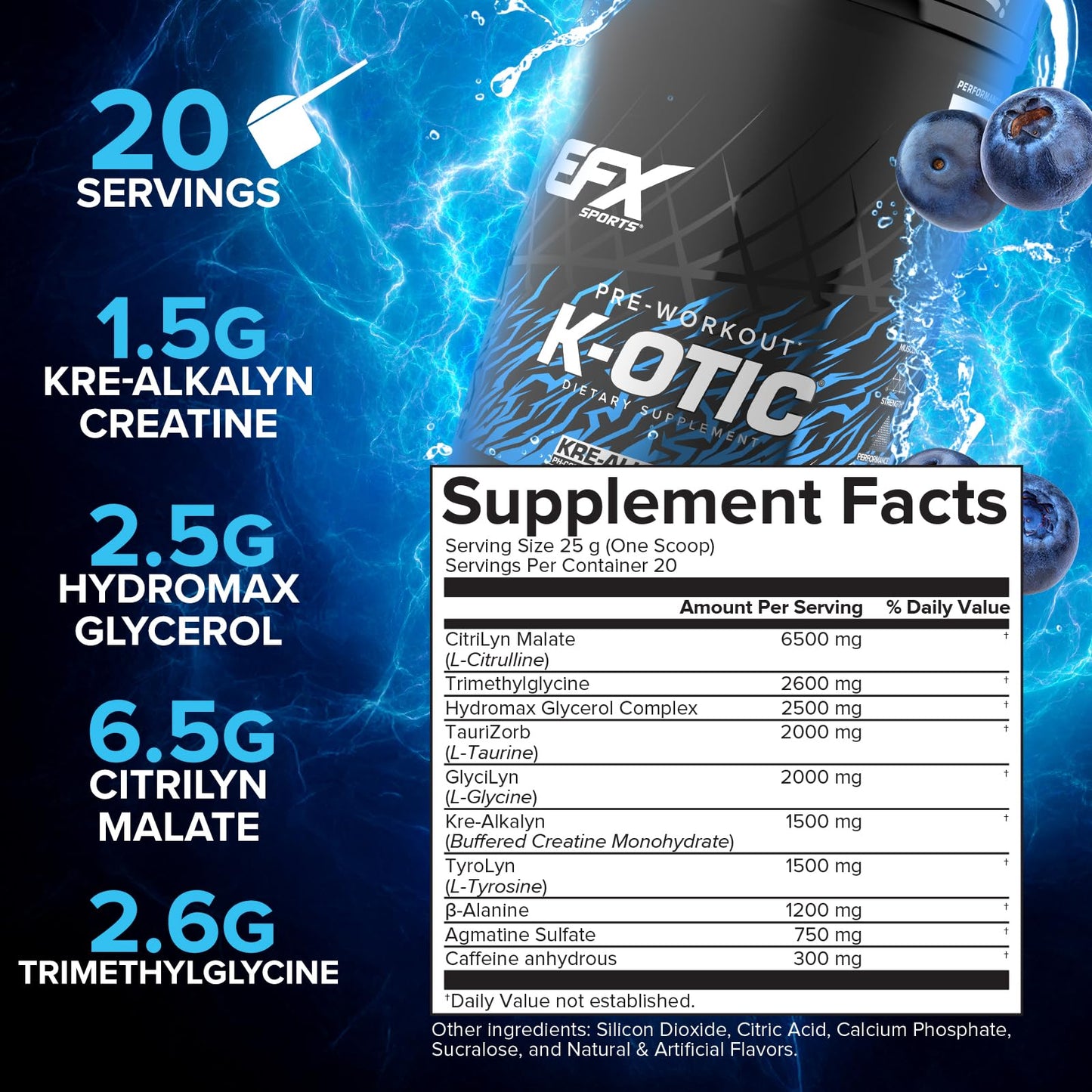 EFX Sports K-OTIC Pre Workout Powder 17.64 oz