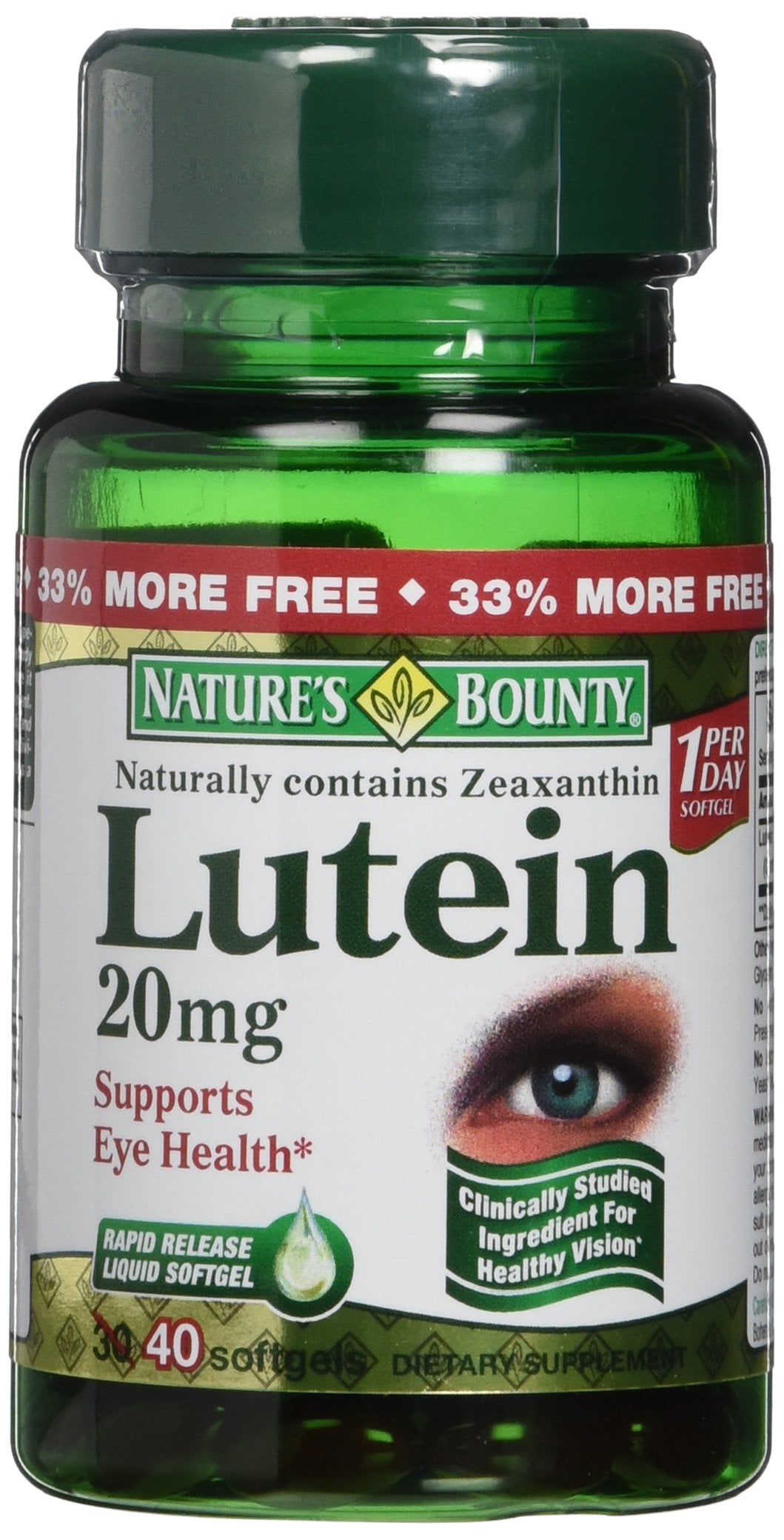 Nature's Bounty Lutein 20 mg Softgel 80 Softgels