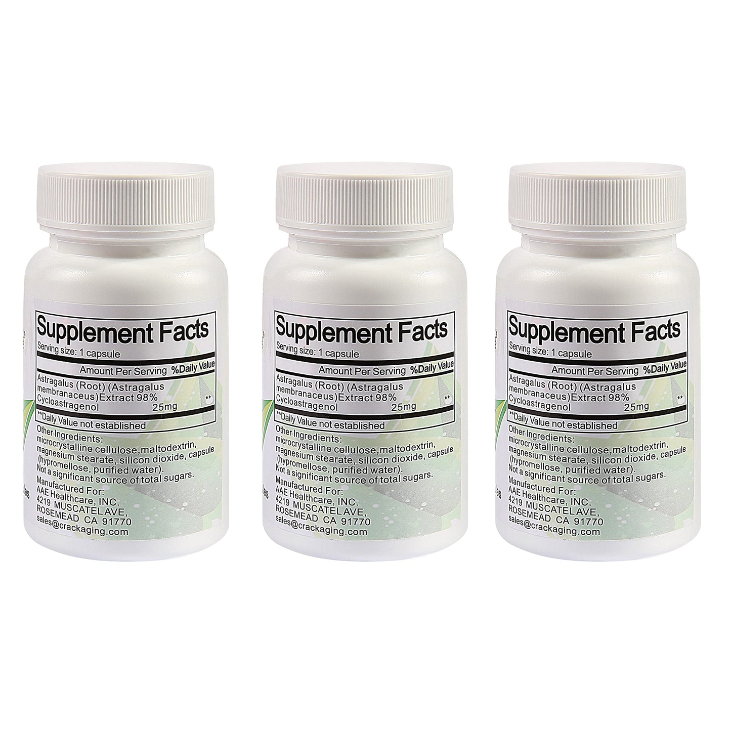 Crackaging Super-Absorption Cycloastragenol 98% Capsules for Telomere & Immune Support, 90 Veggie Caps