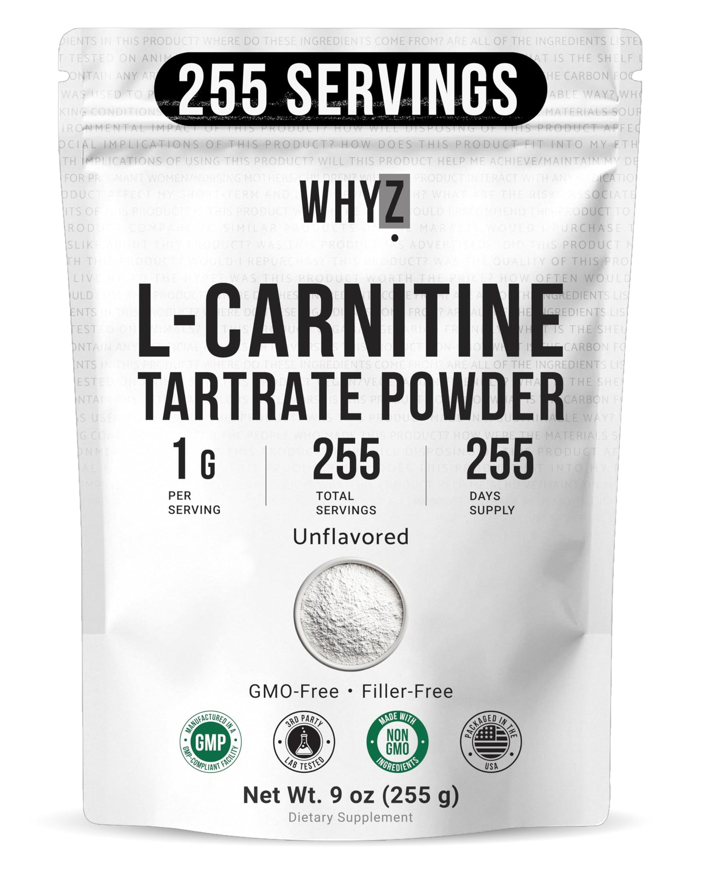 WHYZ L-Carnitine Tartrate Powder 17.6 oz