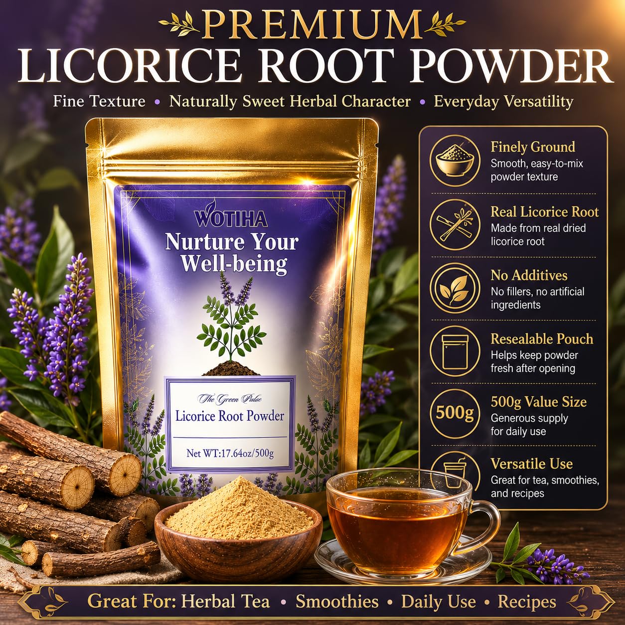 WOTIHA Licorice Root Powder 17.64 Ounce