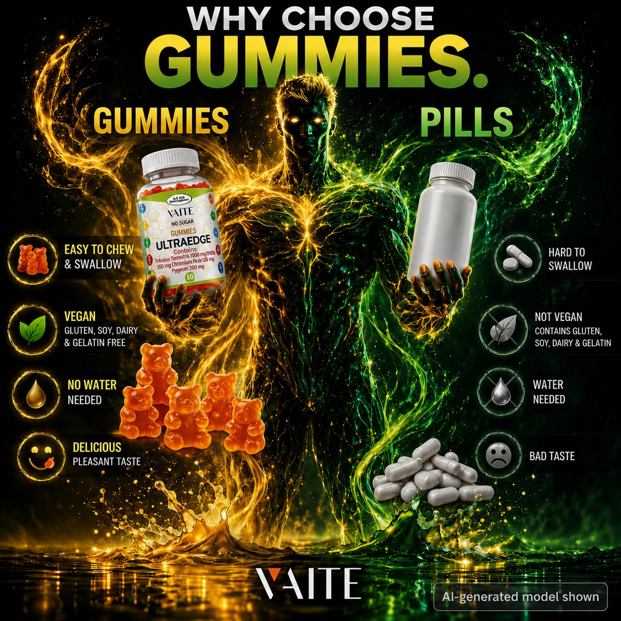 VAITE UltraEdge Herbal Complex Gummies 60 Gummies