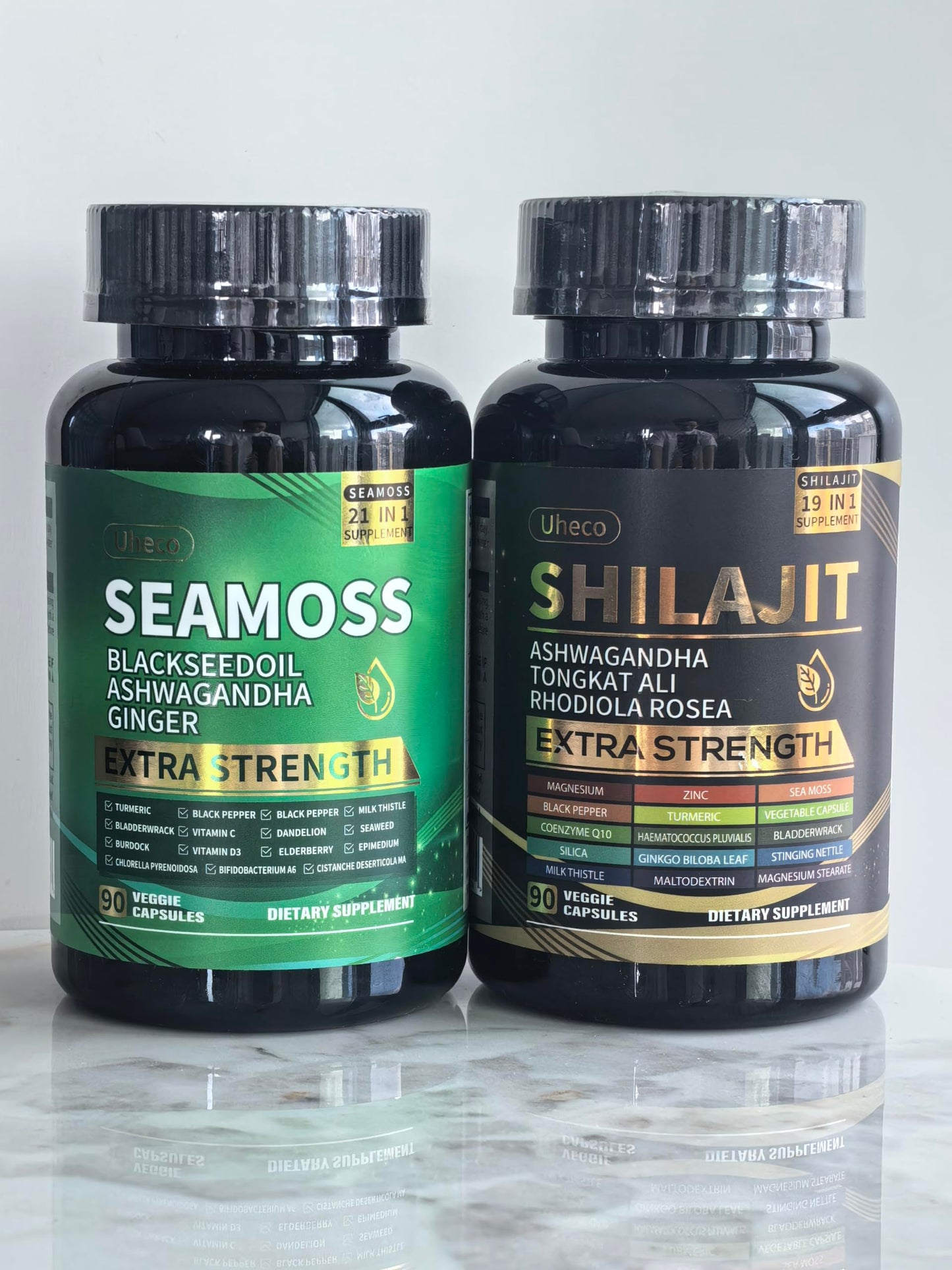 Uheco Shilajit and Sea Moss Vitality Capsule, 90 Count