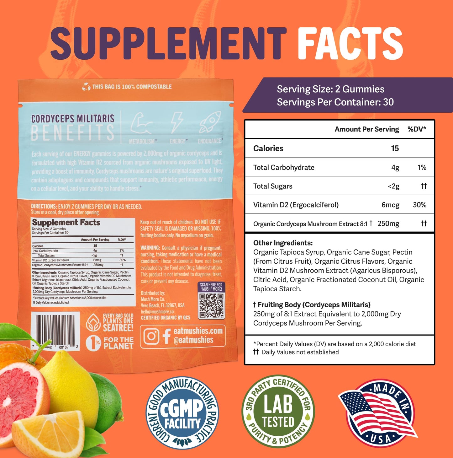 Mushie Cordyceps Militaris Mushroom Gummies 60 Gummies