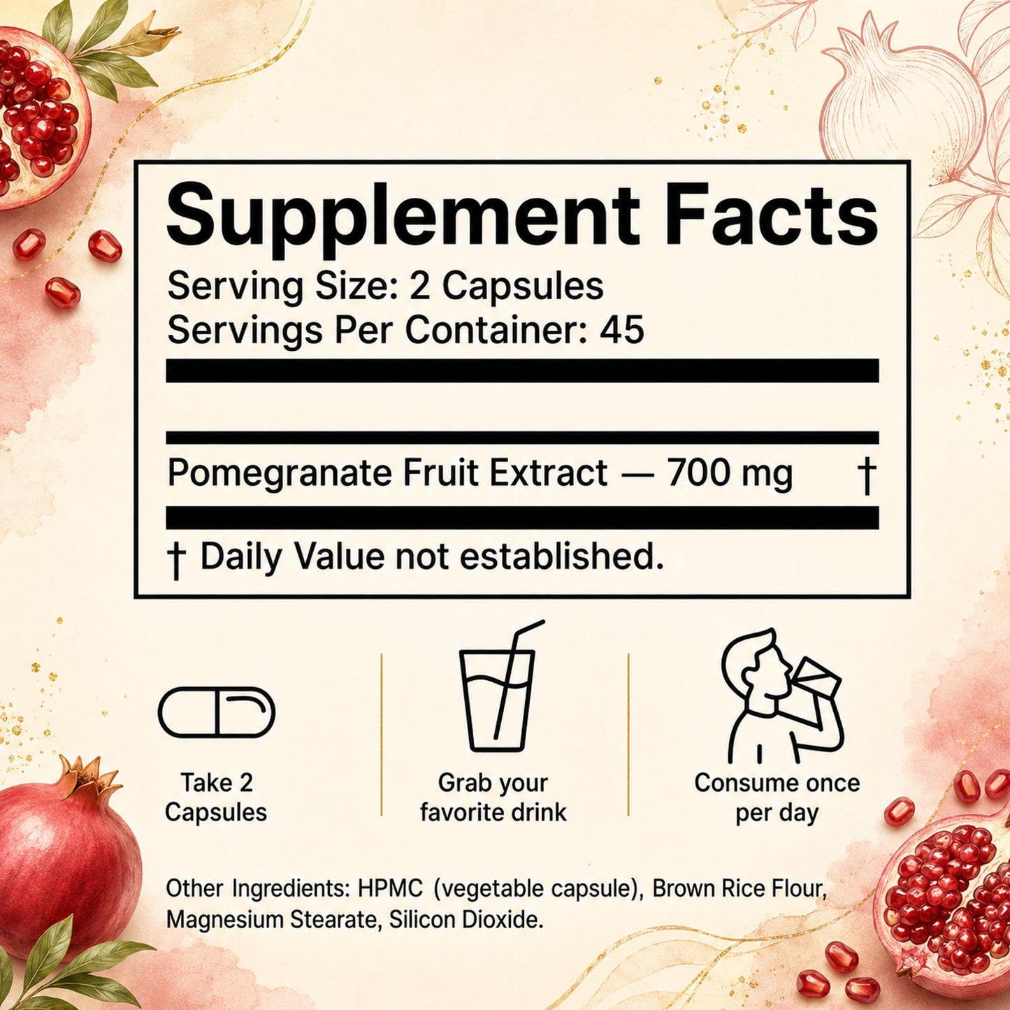Avoria Pomegranate Extract Capsules 90 Count