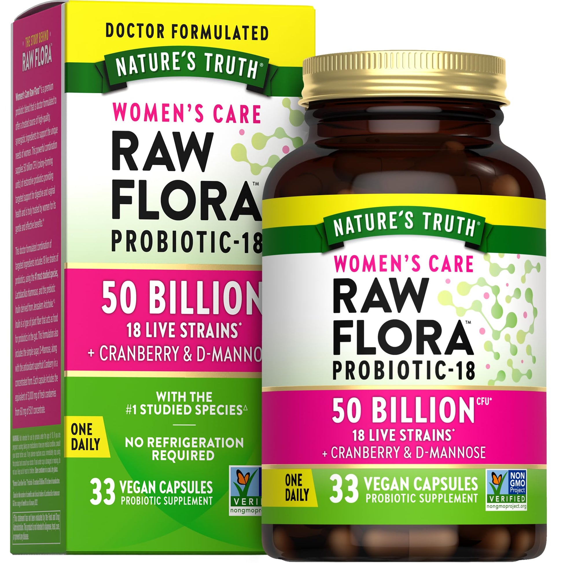 Raw Flora Probiotics for Women Capsules, 33 Count