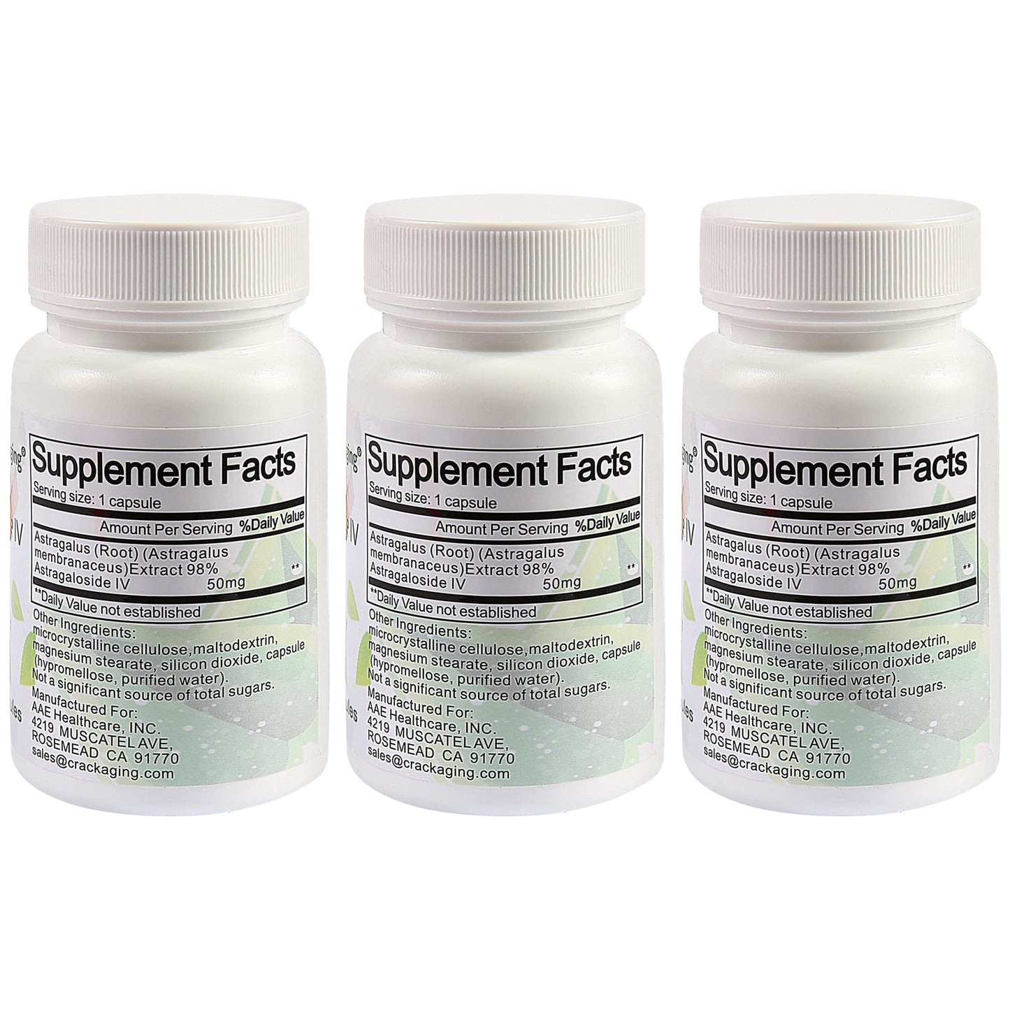 Crackaging Astragaloside IV 98% Enhanced Absorption 50mg 90 Capsules