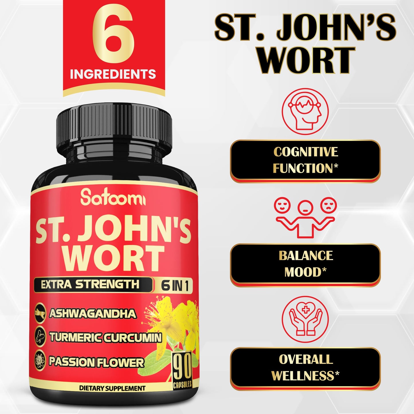 Satoomi St. John's Wort Veggie Capsules 90 Count