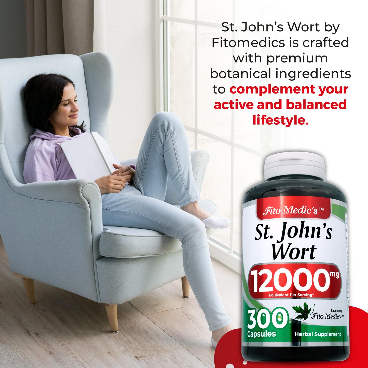 FITO MEDIC'S St. Johns Wort Leaf Capsules, 300 Count