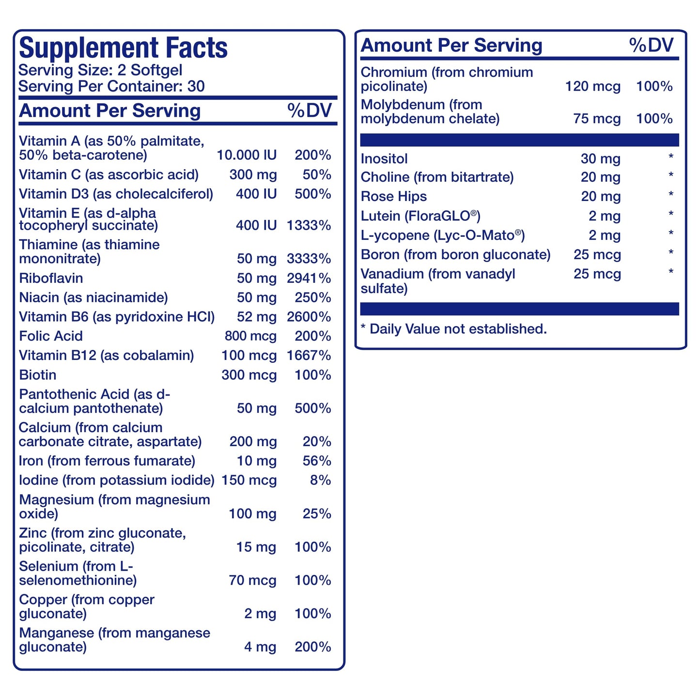 Anabolic Laboratories 30-in-1 Adult Multivitamin With Iron Softgels, 60 Count