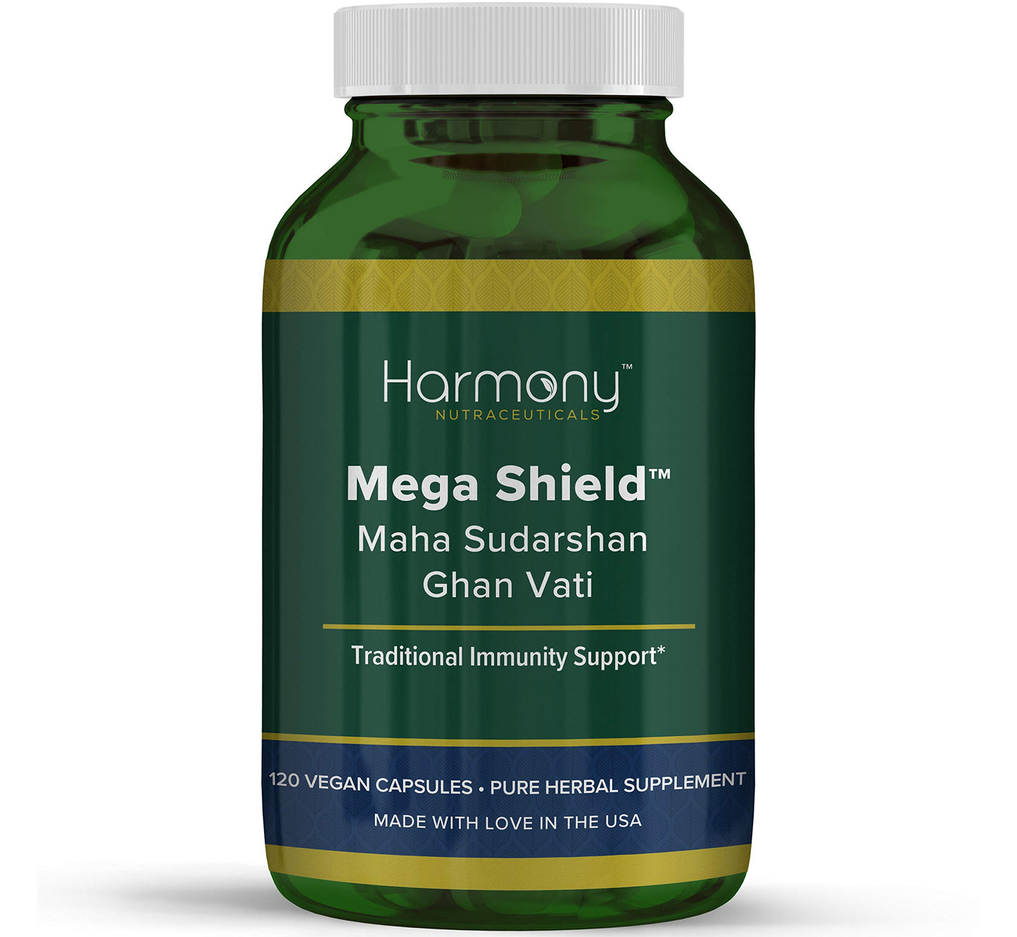 Harmony Nutraceuticals Mahasudarshan Ghan Vati Mega Shield Pure Ayurveda Capsules 120 Count