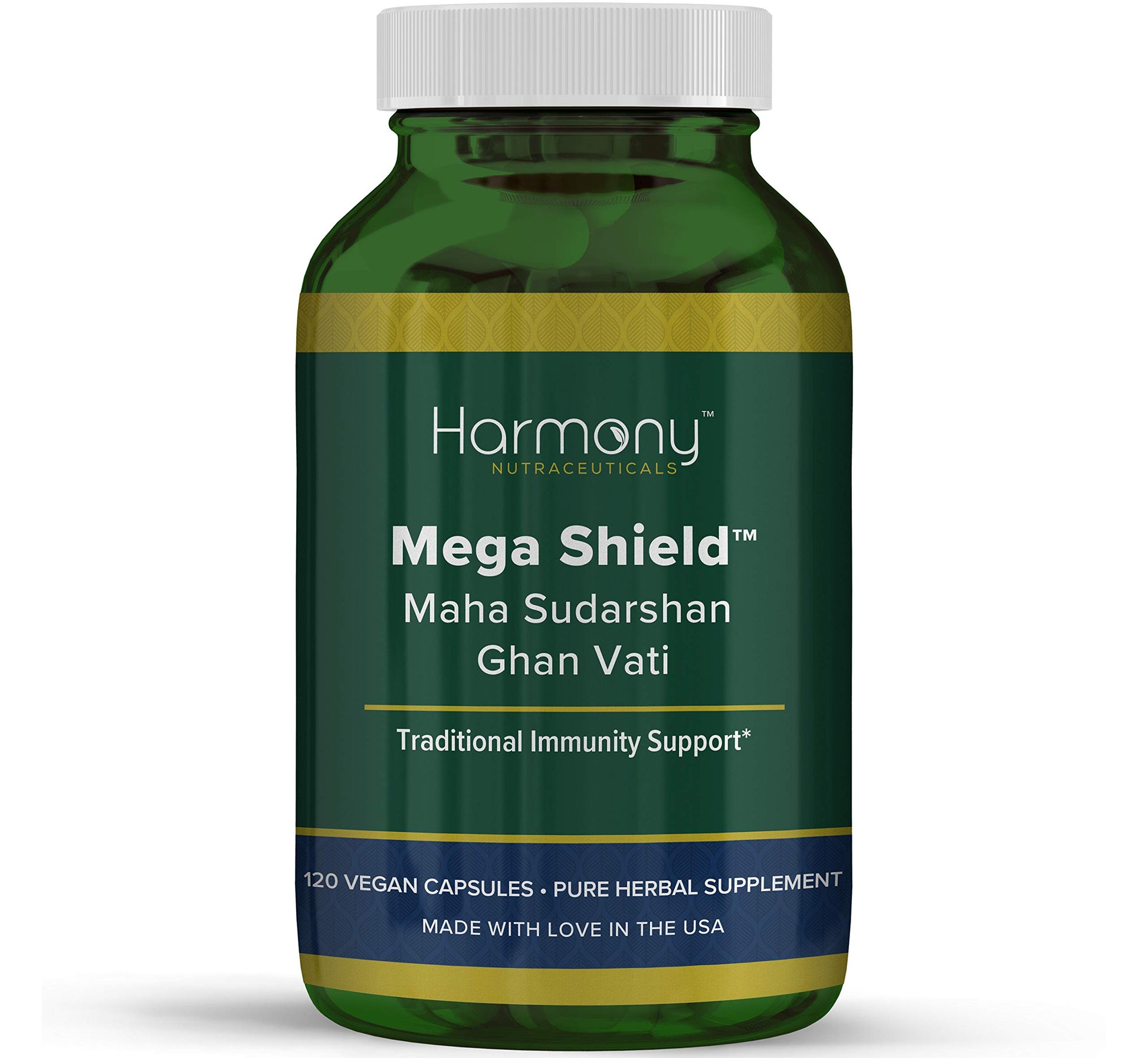Harmony Nutraceuticals Mahasudarshan Ghan Vati Mega Shield Pure Ayurveda Capsules 120 Count