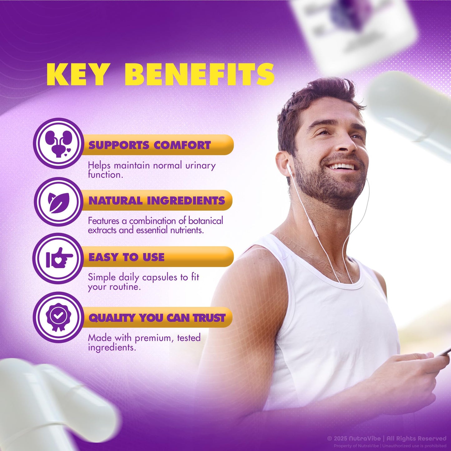 NutraVibe UroProstan Capsules 120 Count