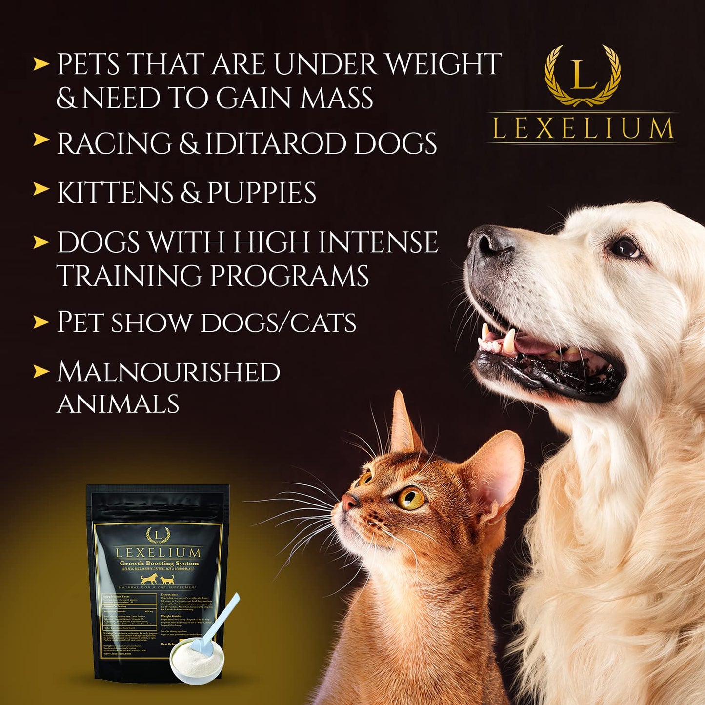 Lexelium Weight Gainer Supplement for Dogs & Cats Powder 200g