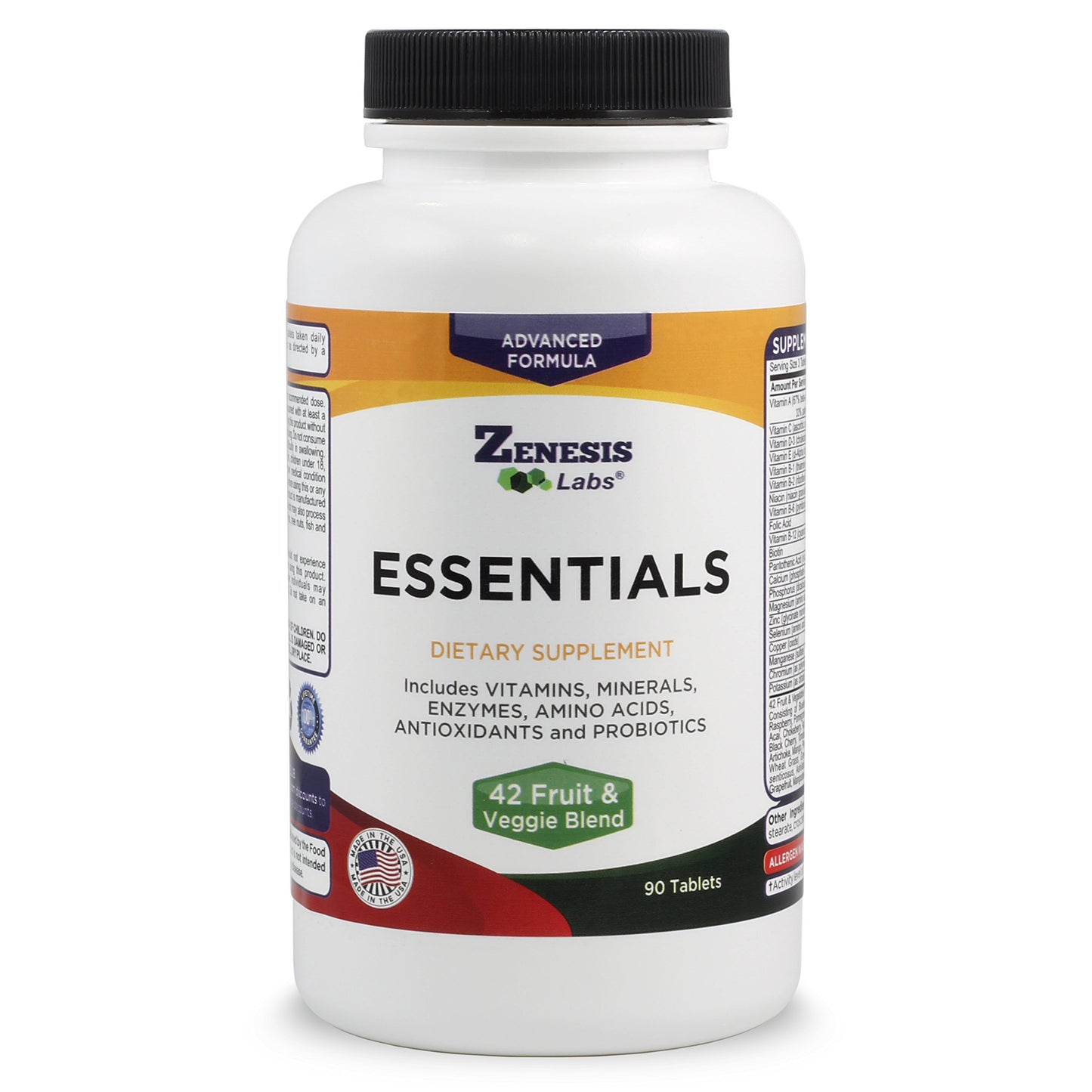 Zenesis Labs Essentials Multi-Vitamin Tablets, 90