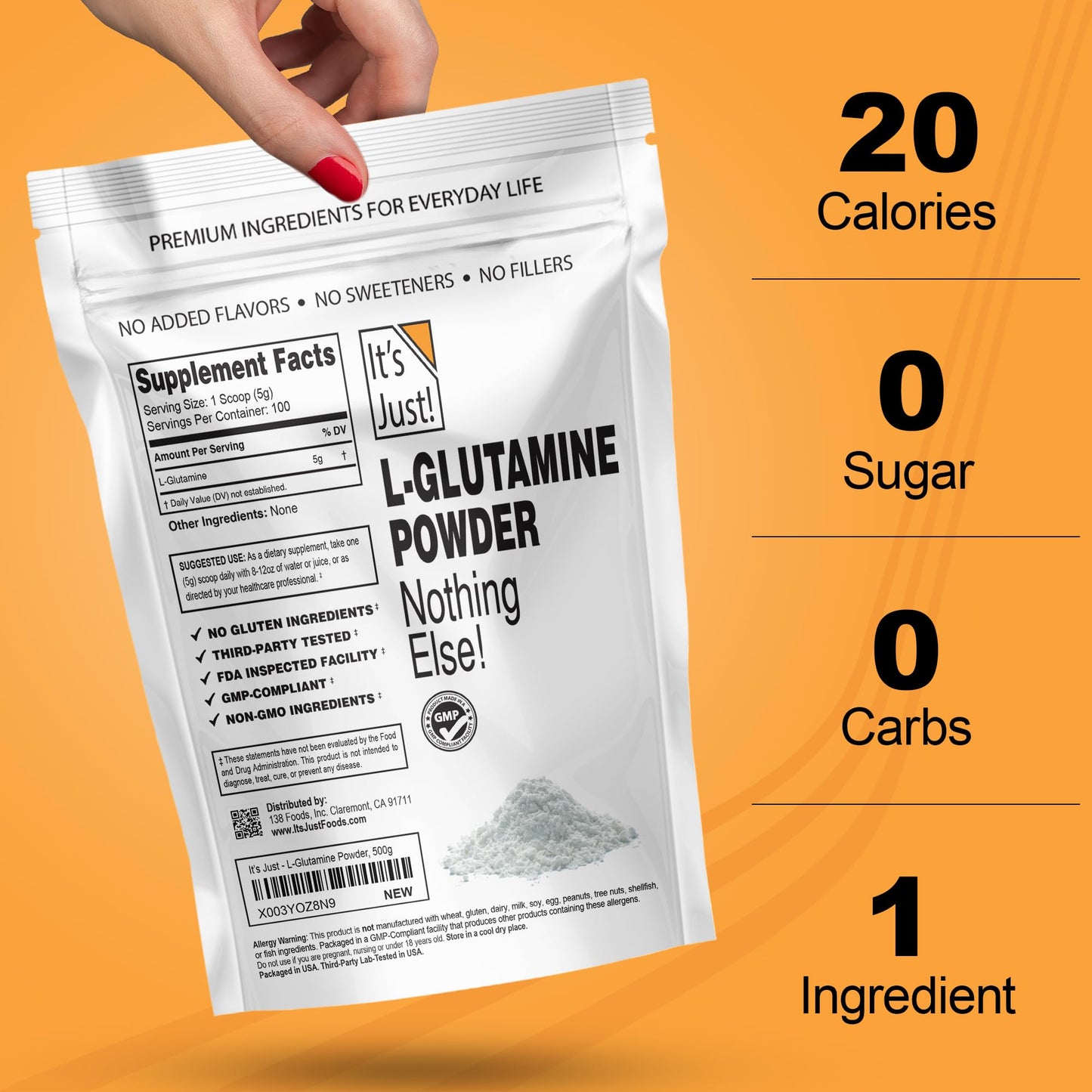 It's Just! L-Glutamine Powder 17.6 oz