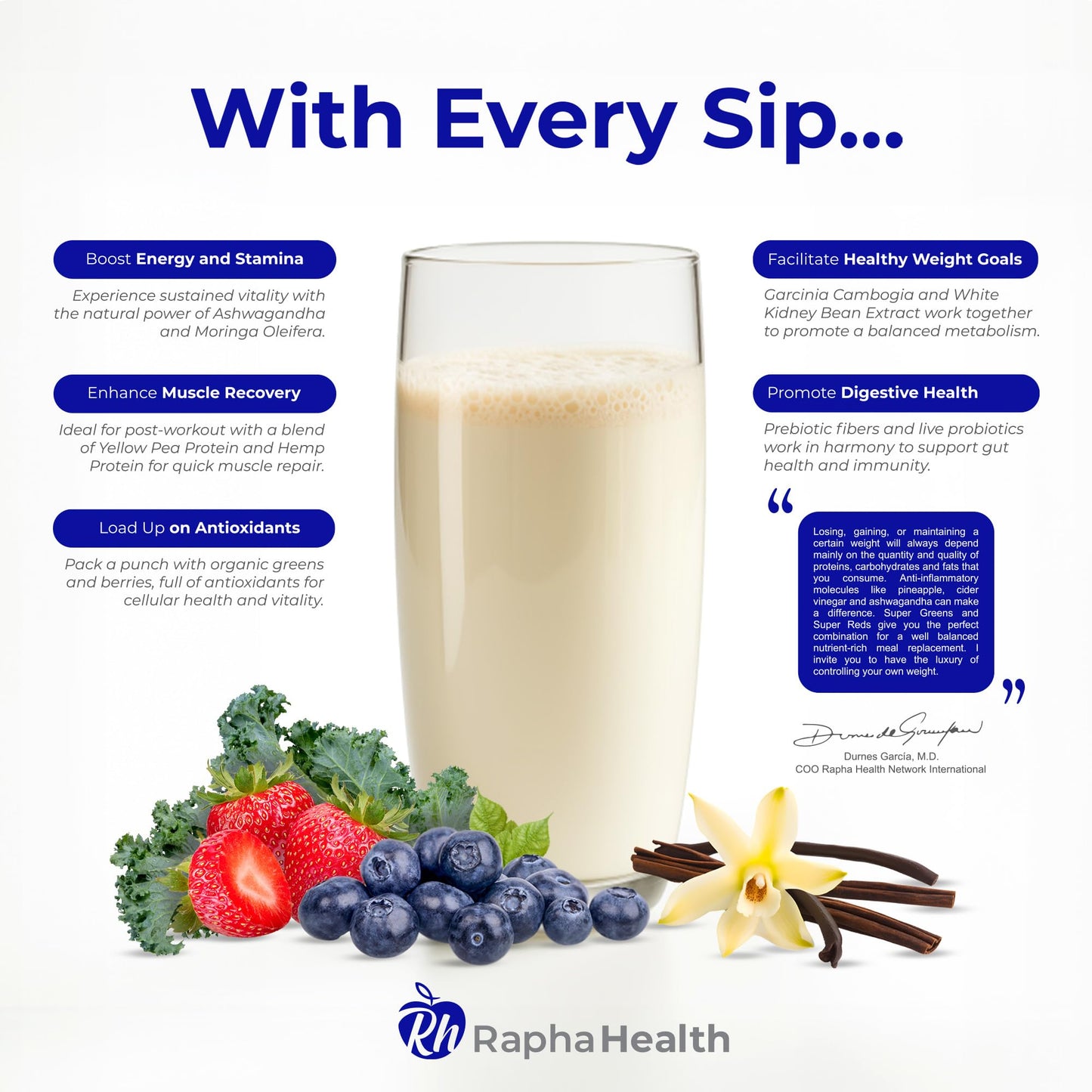 RAPHA HEALTH Superfood Vegan Protein Powder, 31.7466 Servings
