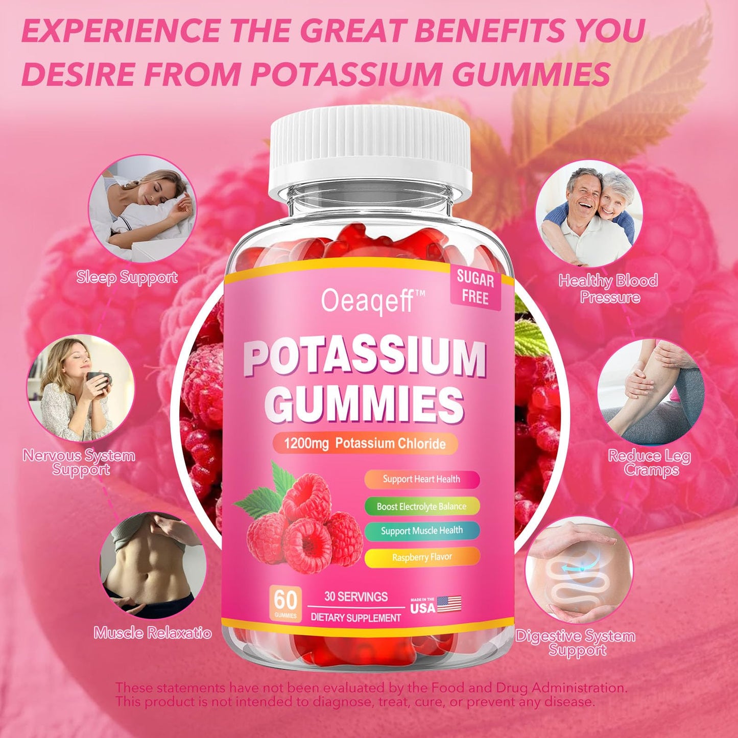 Oeaqeff Potassium Gummies Gummy 60 Count