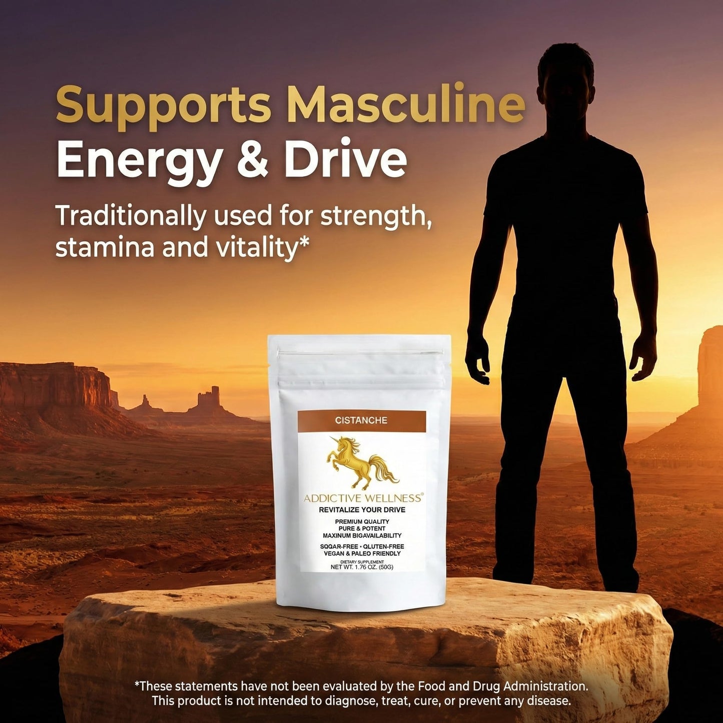 Addictive Wellness Cistanche Extract Powder, 10:1 Concentrated Extract, 50 g