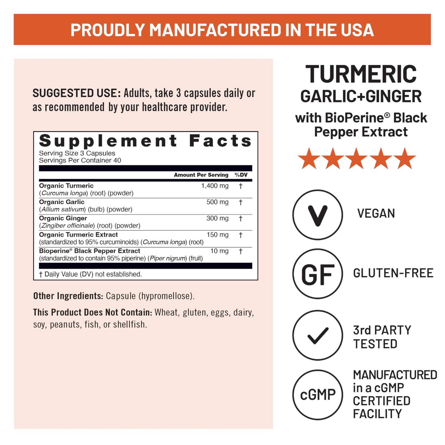 NatureWise Turmeric Garlic + Ginger with BioPerine Black Pepper Extract Capsule, 120 Capsules