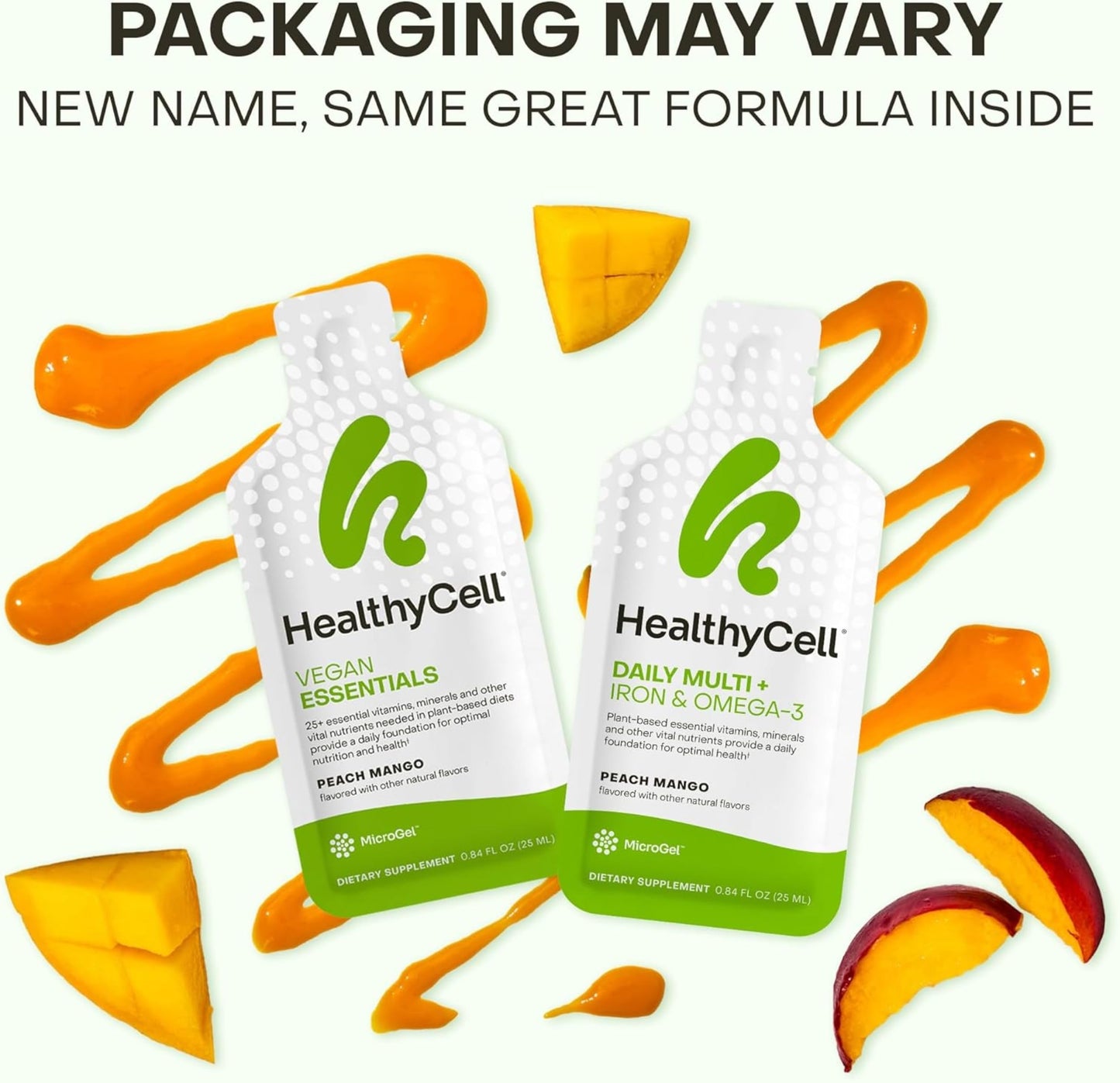 Healthycell Vegan Daily Multivitamin with Iron & Omega-3 Liquid Supplement Softgel 30