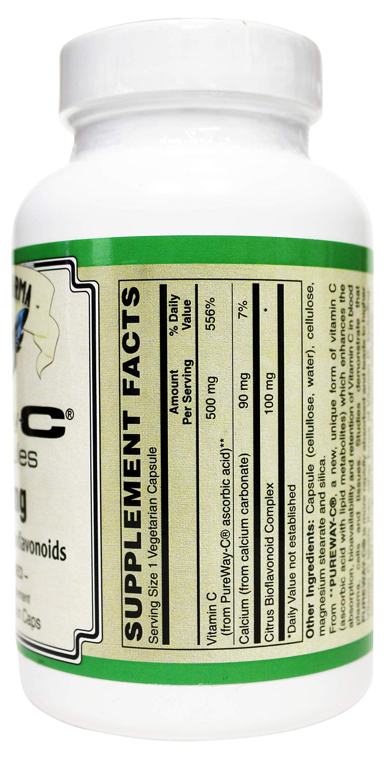 AlchePharma Pureway-C 500 Mg with Bioflavonoids, 120 Capsules
