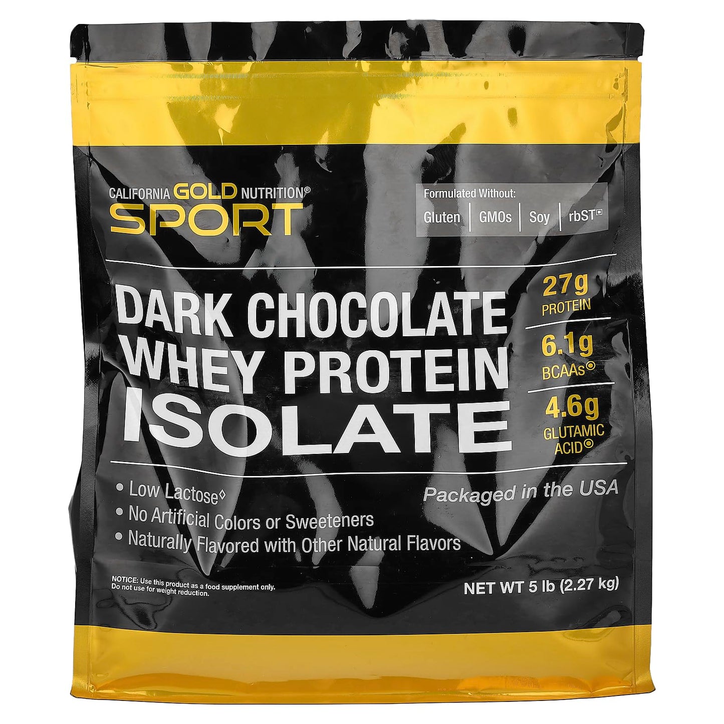 California Gold Nutrition Sport Whey Protein Isolate Powder, Dark Chocolate, 80 Servings