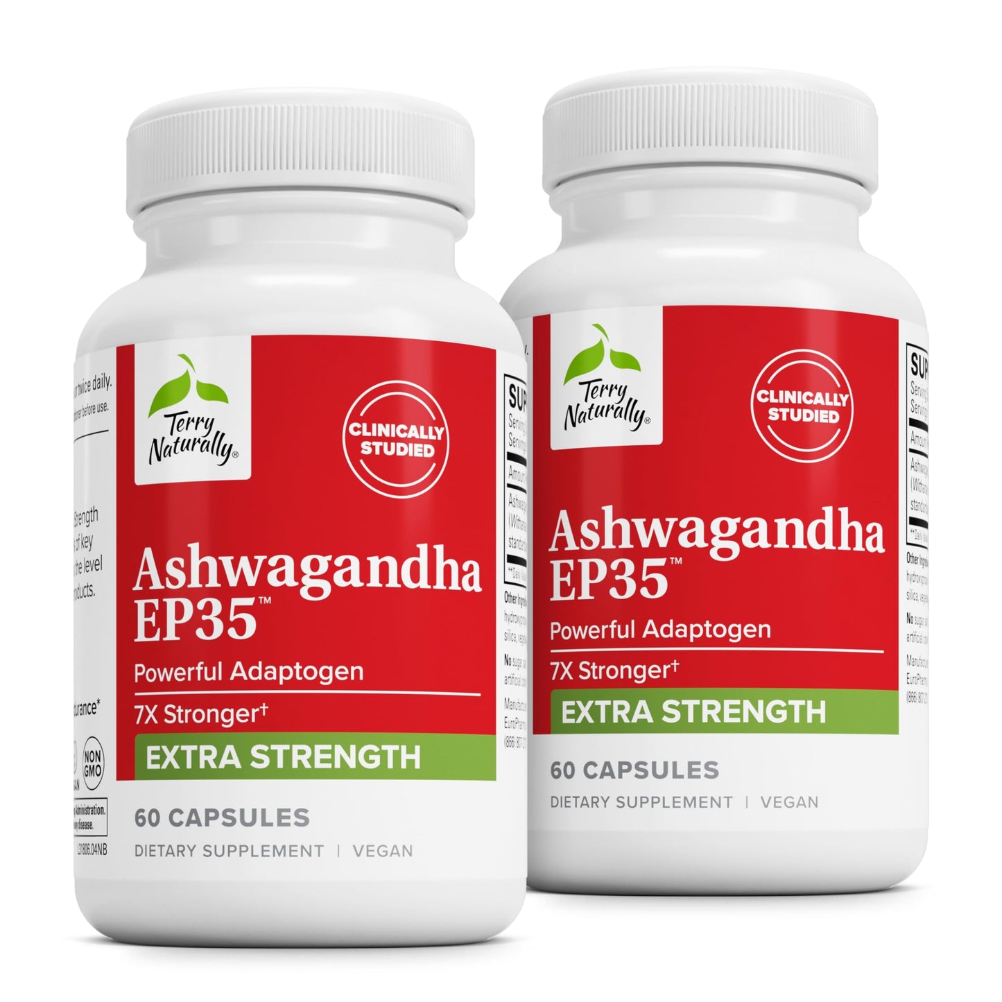Terry Naturally Ashwagandha EP35 Extra Strength - Herbal Supplement for Sleep Support - Aid Healthy Stress Response - Endurance & Energy Support 120 Capsules