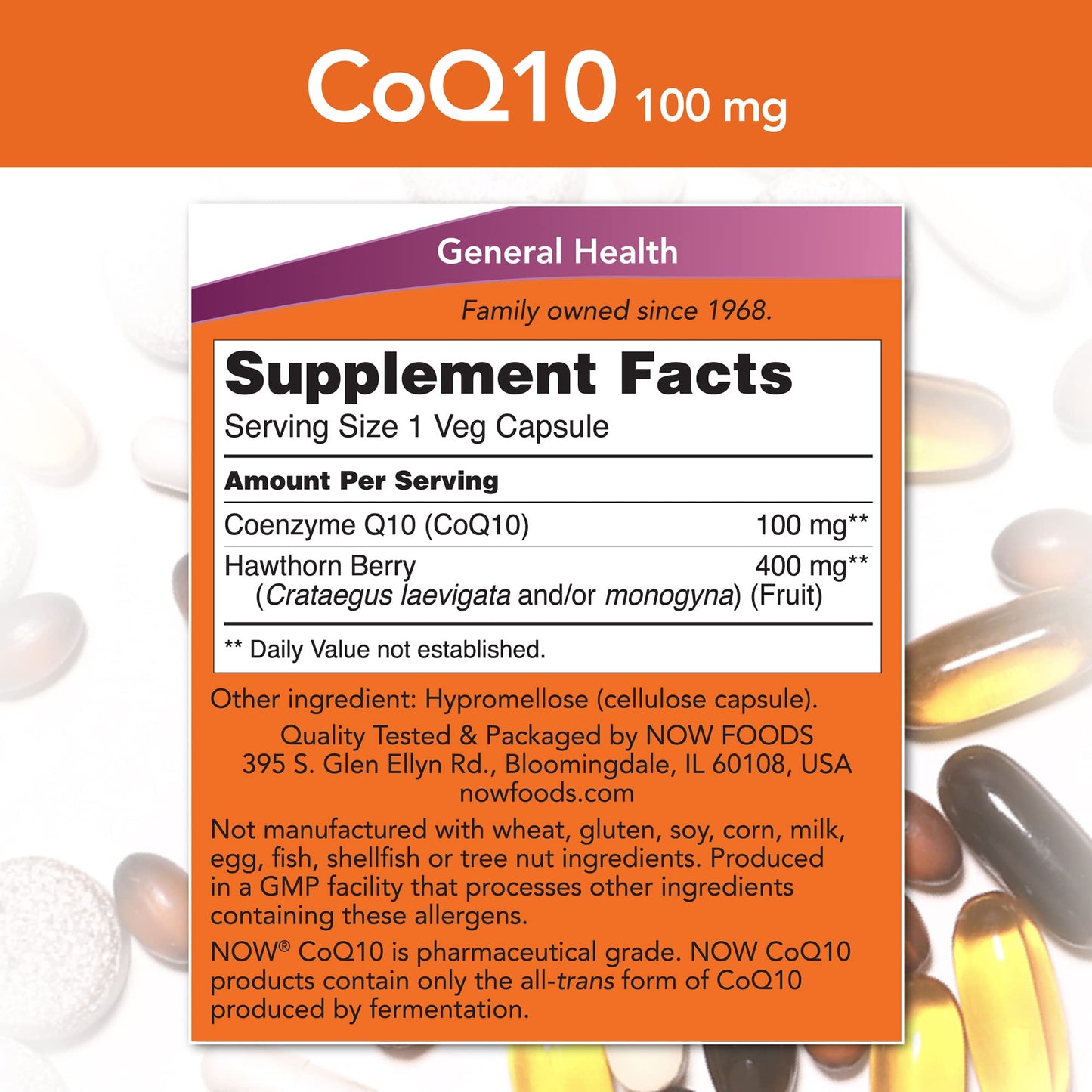 NOW Foods CoQ10 100mg Capsule, 30 Count
