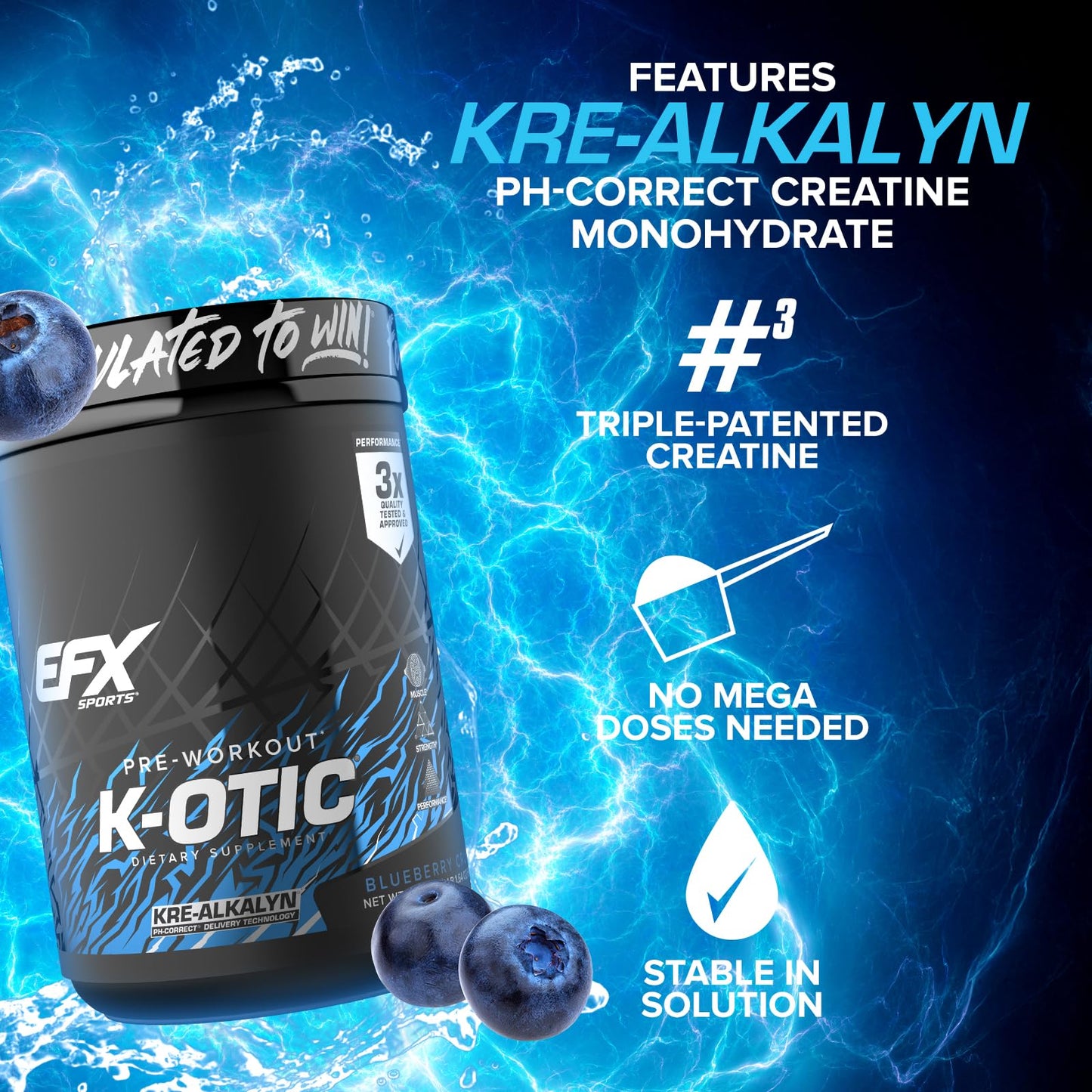 EFX Sports K-OTIC Pre Workout Powder 17.64 oz