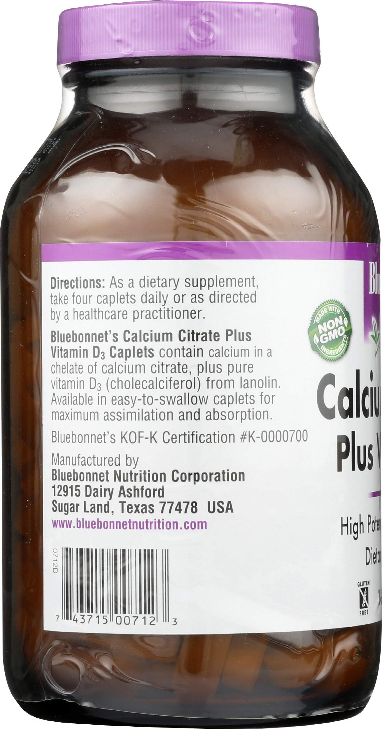 BlueBonnet Calcium Citrate Vitamin D3, 180 Capsules