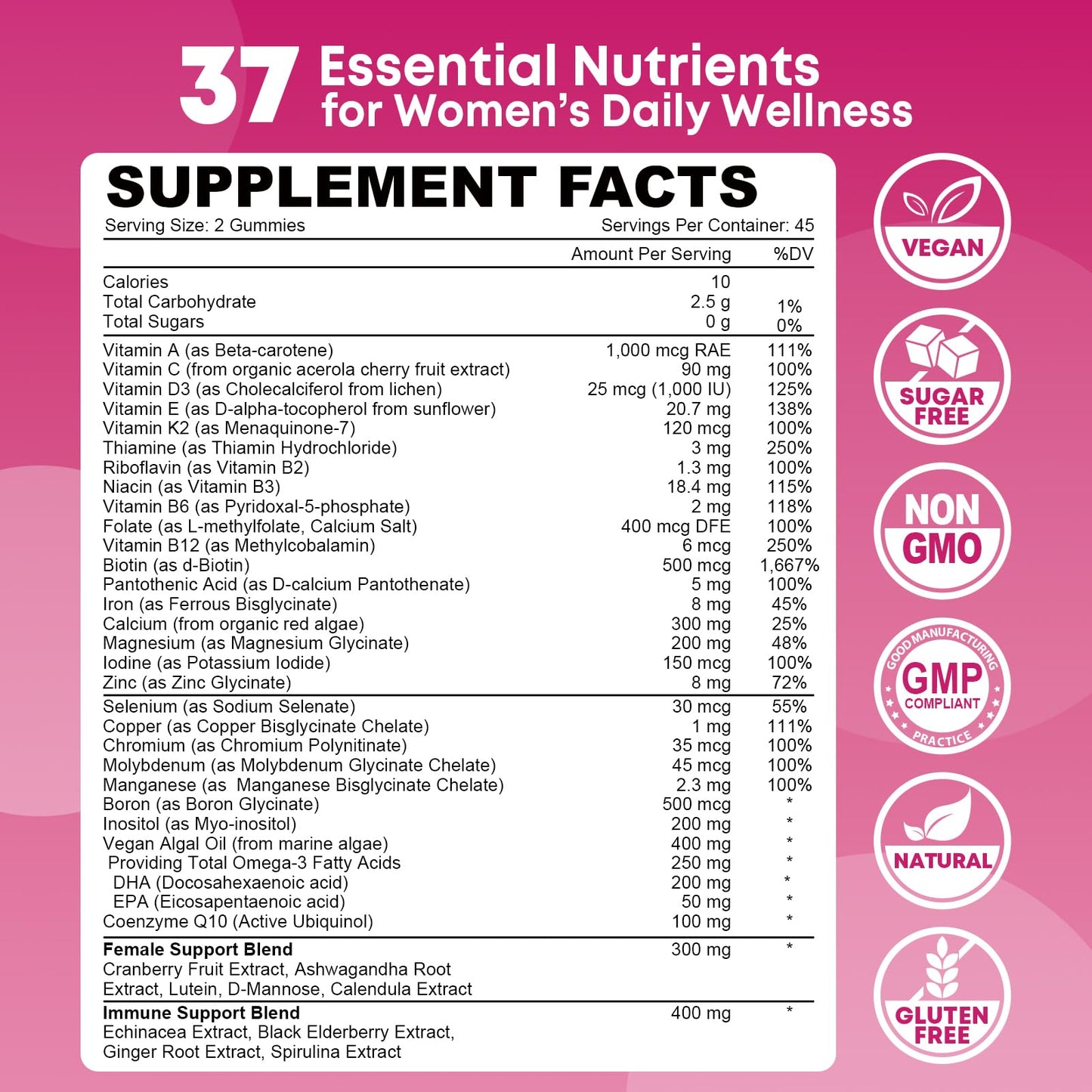 Vazatisi Women's Multivitamin Gummy 180 Count