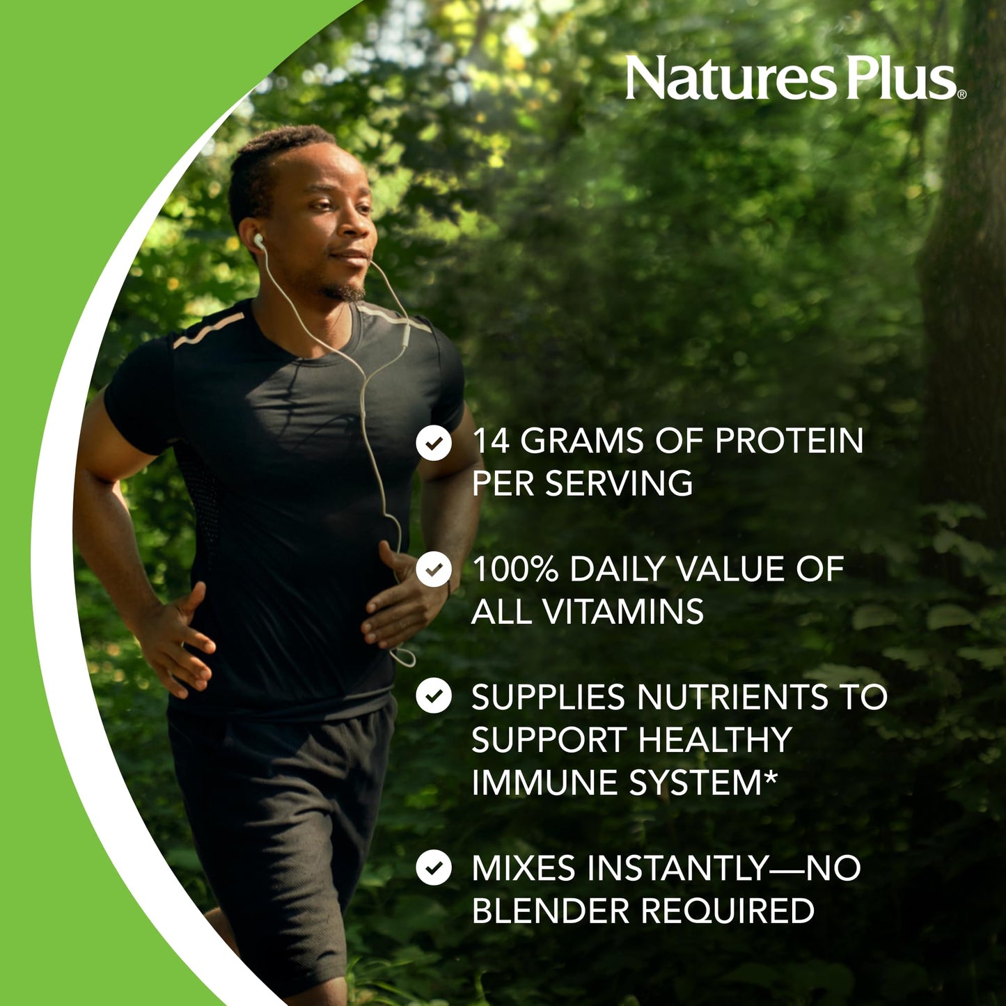 NaturesPlus SPIRU-TEIN Plus Vanilla Protein Powder, 19.2 oz, 16 Servings