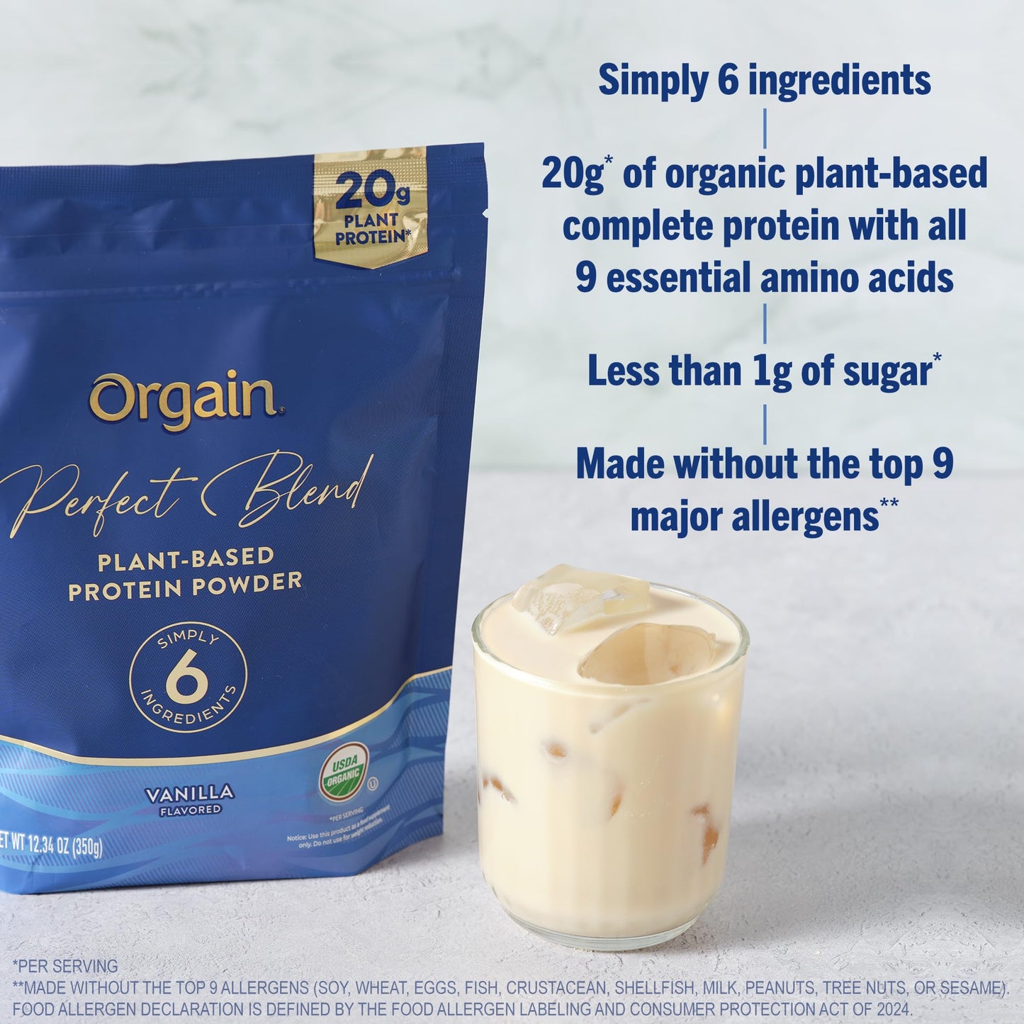 Orgain Organic Vegan Perfect Blend Protein Powder 12.34 Ounce