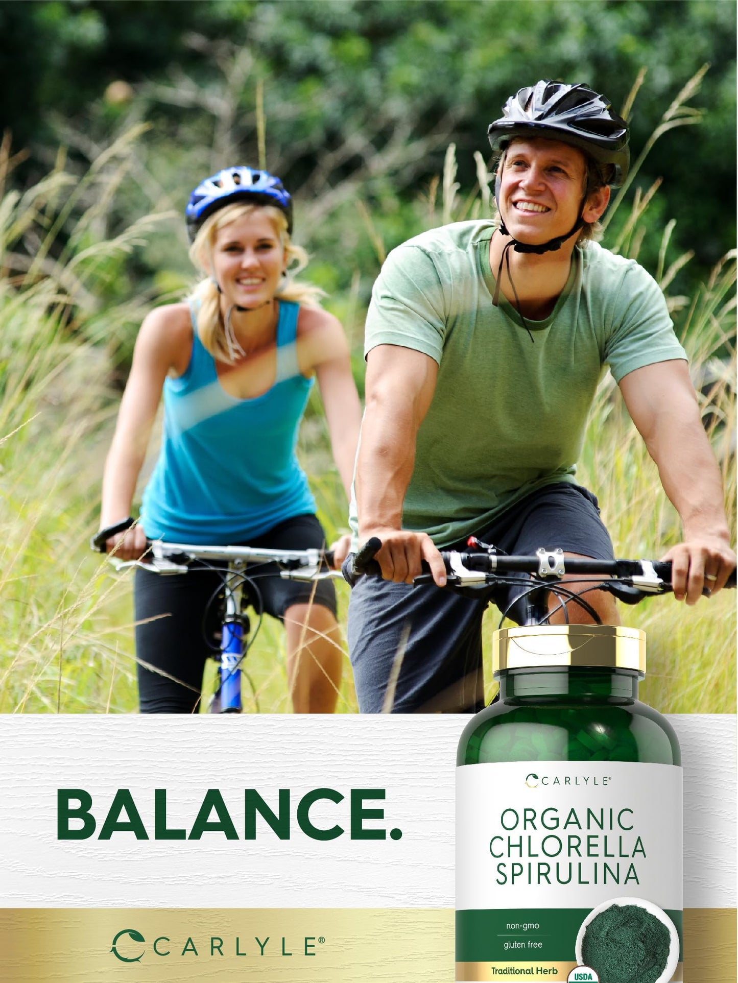 Carlyle Organic Chlorella Spirulina Tablets 1300 Count