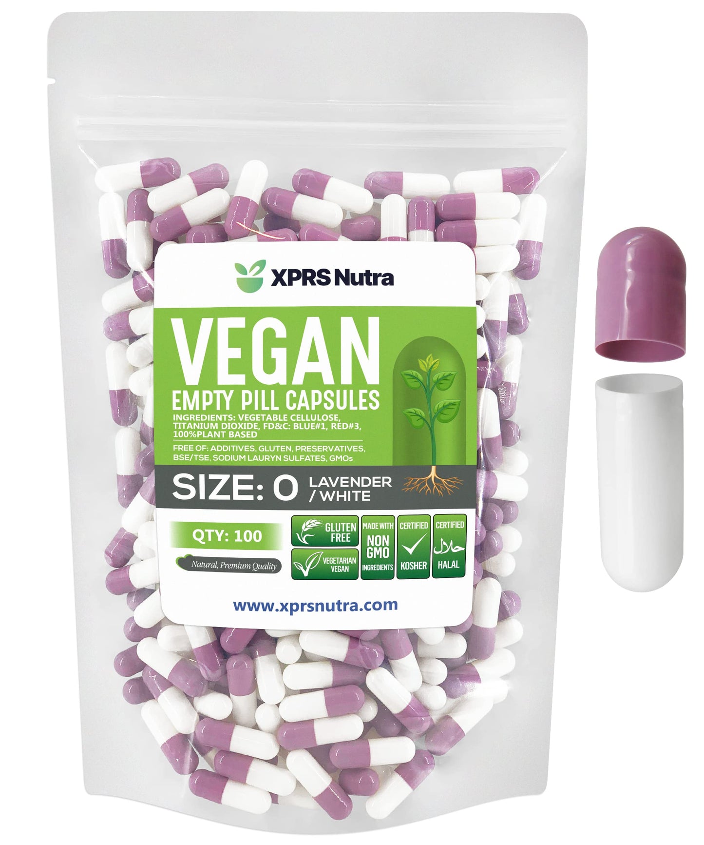 XPRS Nutra Size 0 Empty Capsules, 100 Count