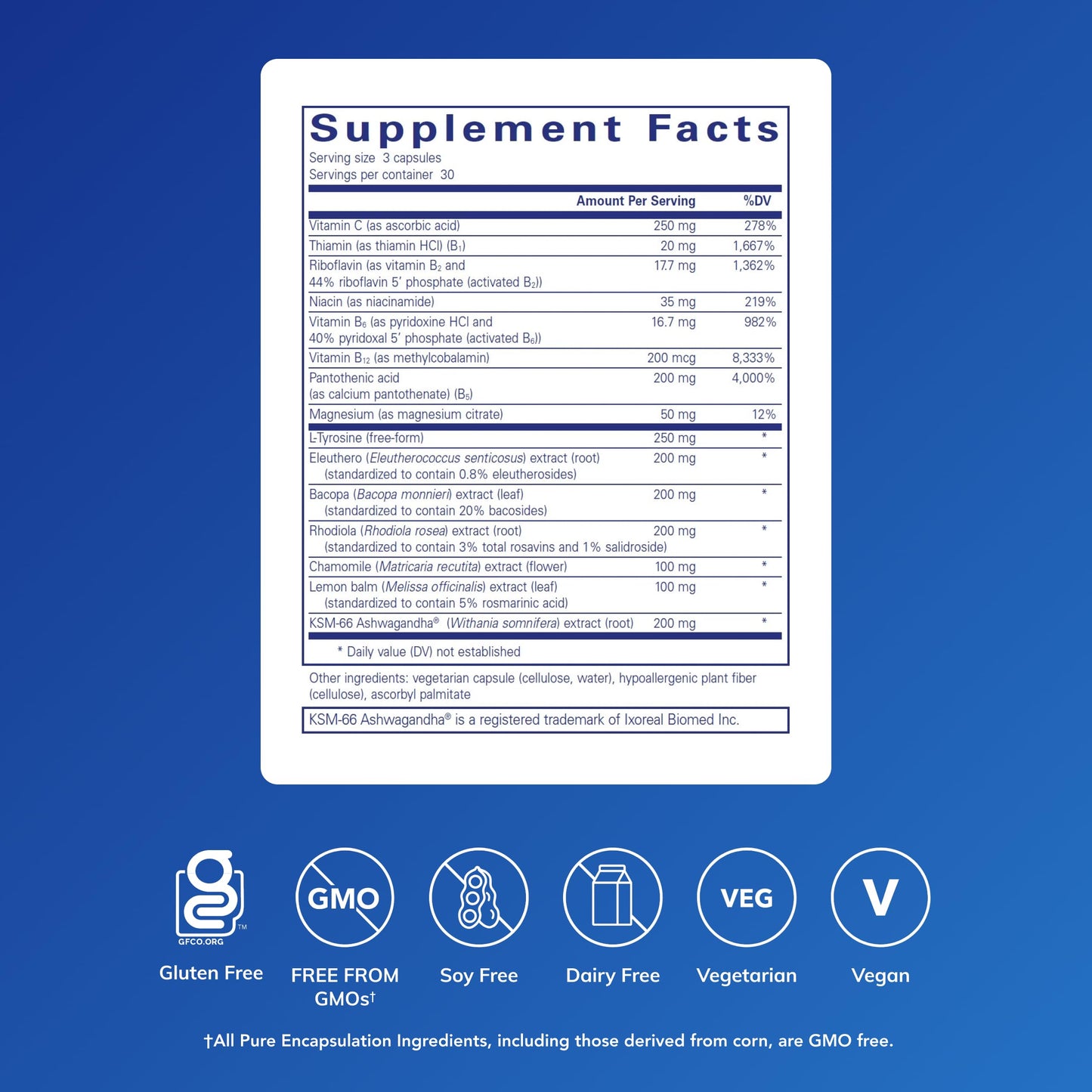 Pure Encapsulations Daily Stress Formula Capsule 90 Count