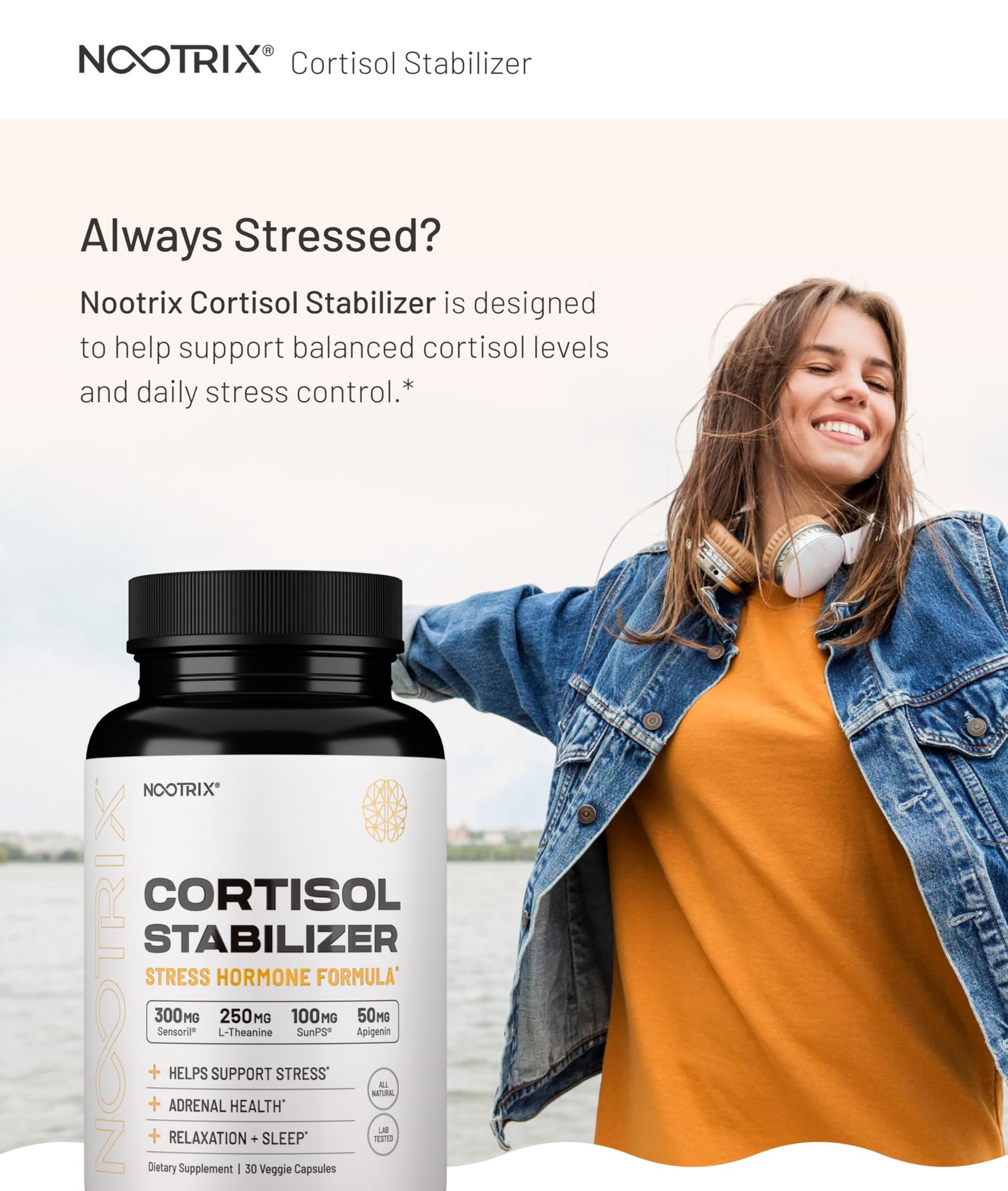 Nootrix Cortisol Manager & Stabilizer Supplement, 90 Capsules
