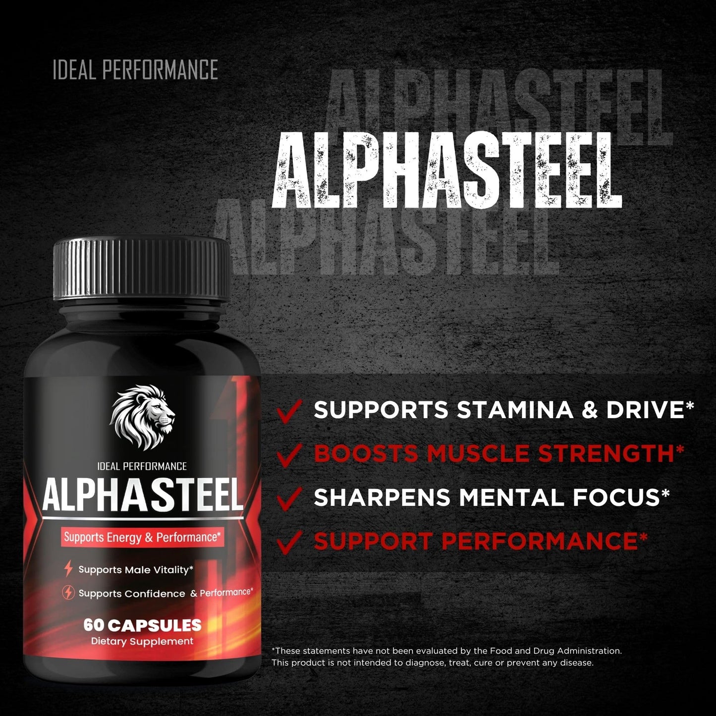 IDEAL PERFORMANCE AlphaSteel Capsules 60 Capsules