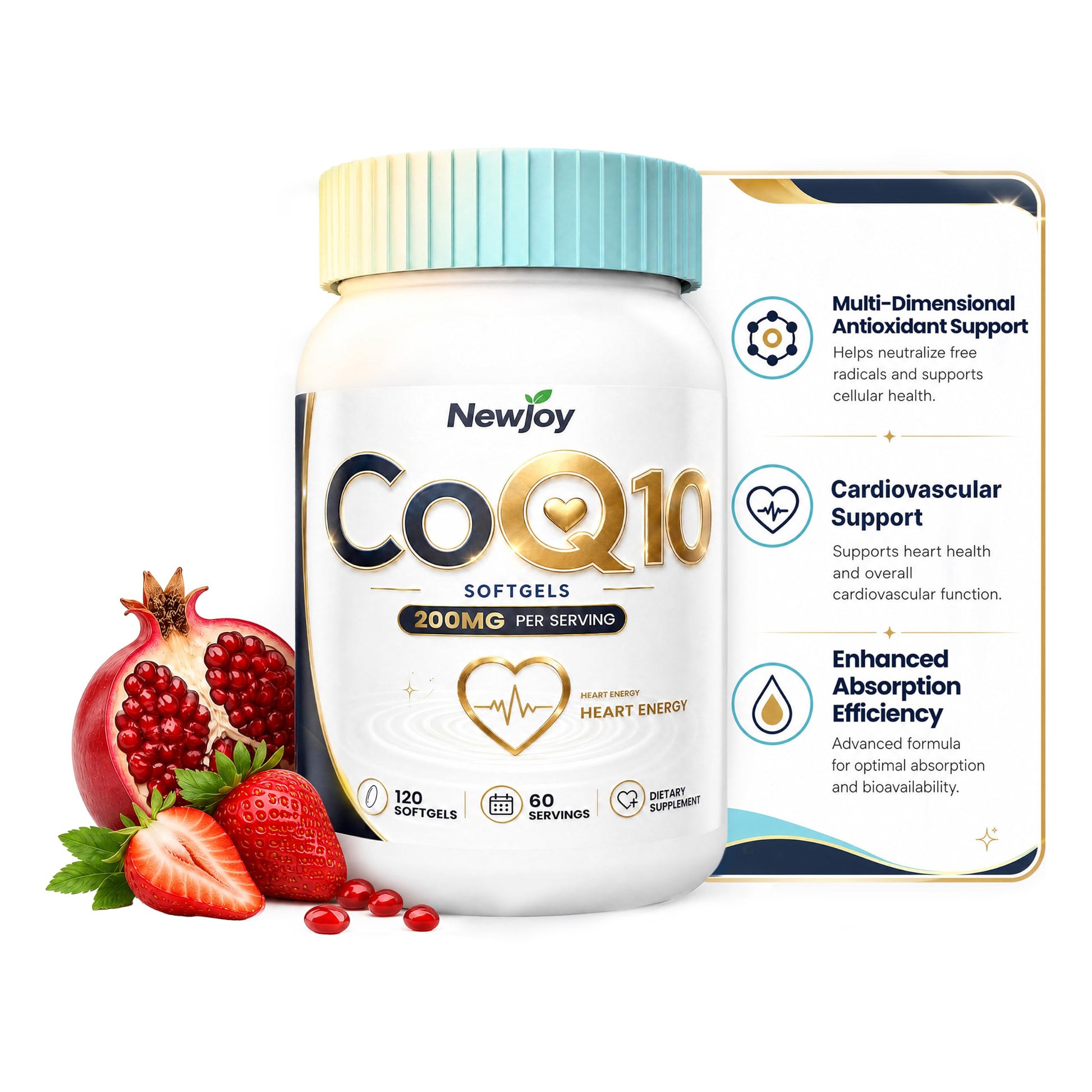 NewJoy CoQ10 200mg Softgel, 120 Count