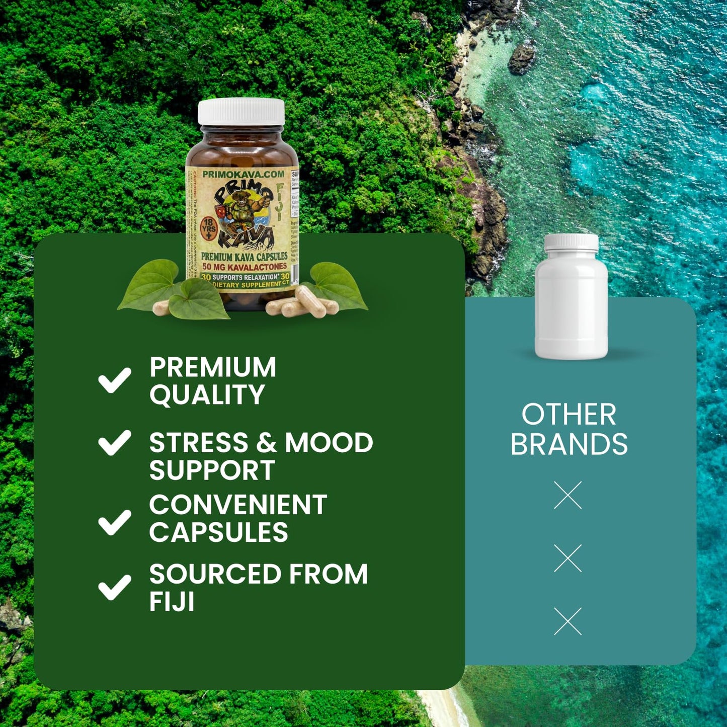 PRIMO KAVA Kava Capsules 1500mg, 30 Count