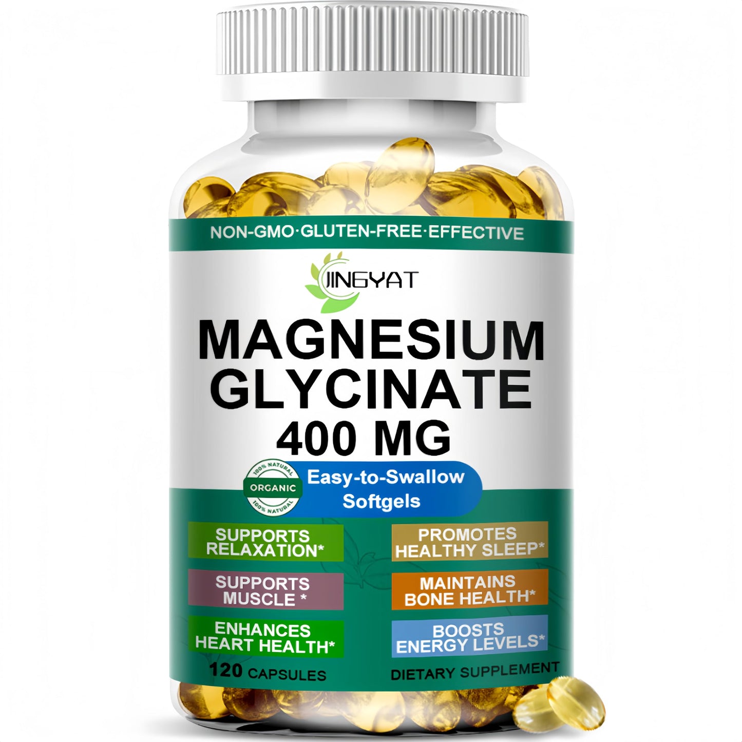 JINGYAT Magnesium Glycinate Softgels 120 Count