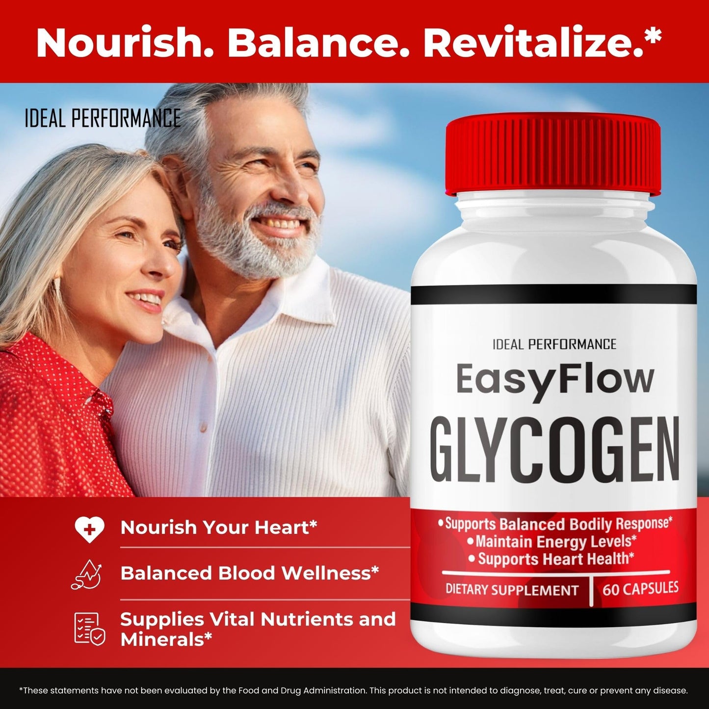 IDEAL PERFORMANCE Easy Flow Glycogen Support Capsules, 60 Capsules