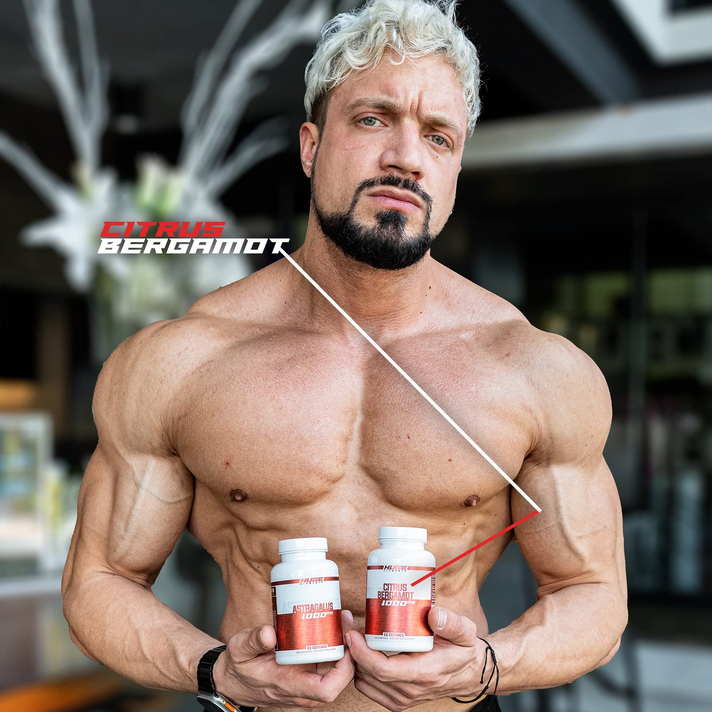 Huge Supplements 100% Pure Citrus Bergamot Extract 10:1 1000mg per Serving, 60 Capsules